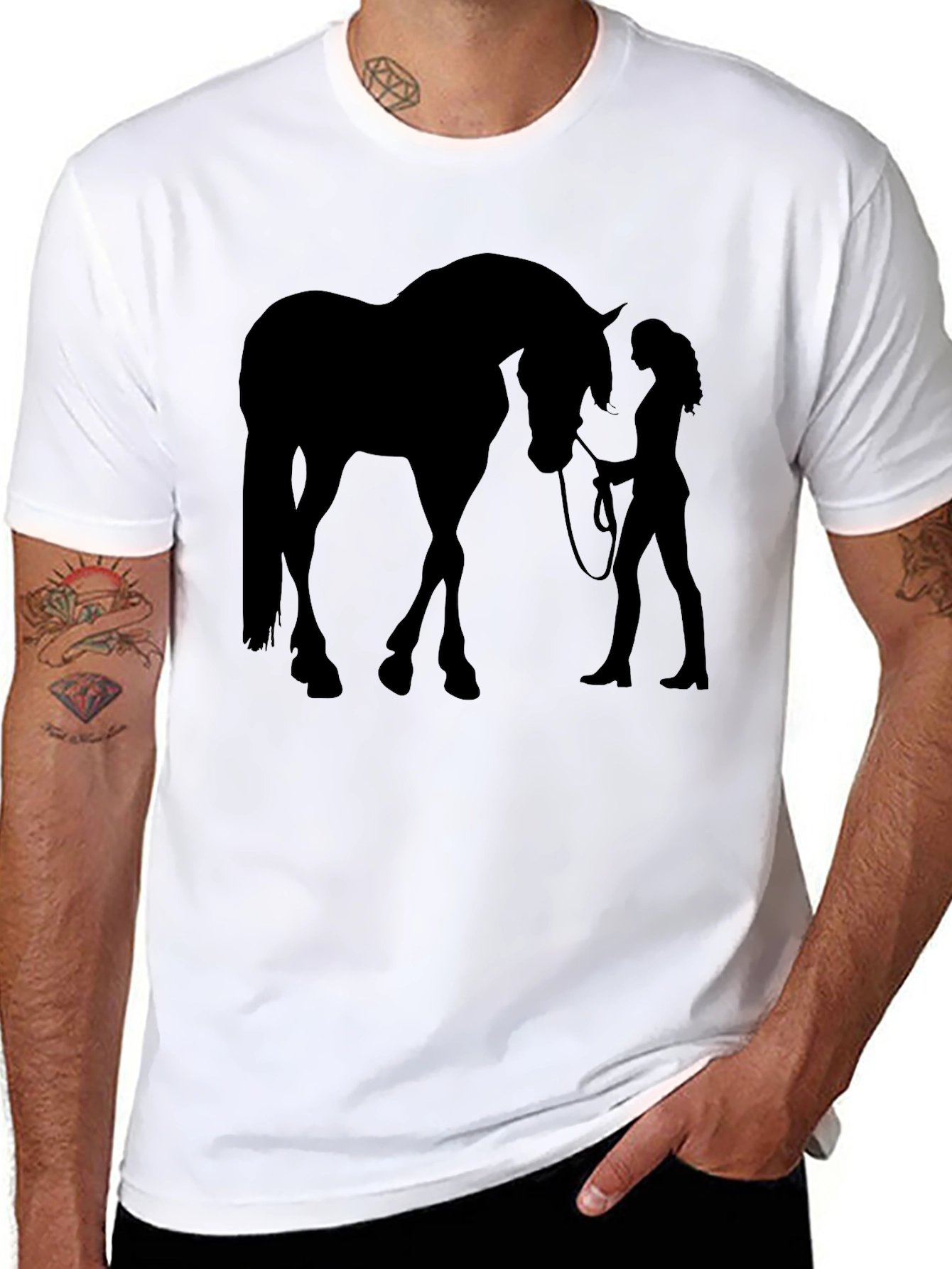 Horse & Woman Silhouette Graphic T-Shirt