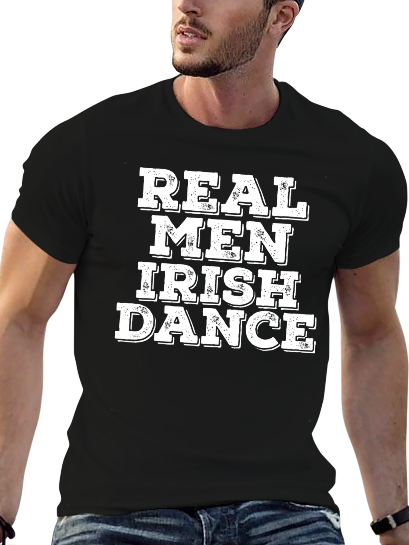 Real Men Irish Dance Black T-Shirt