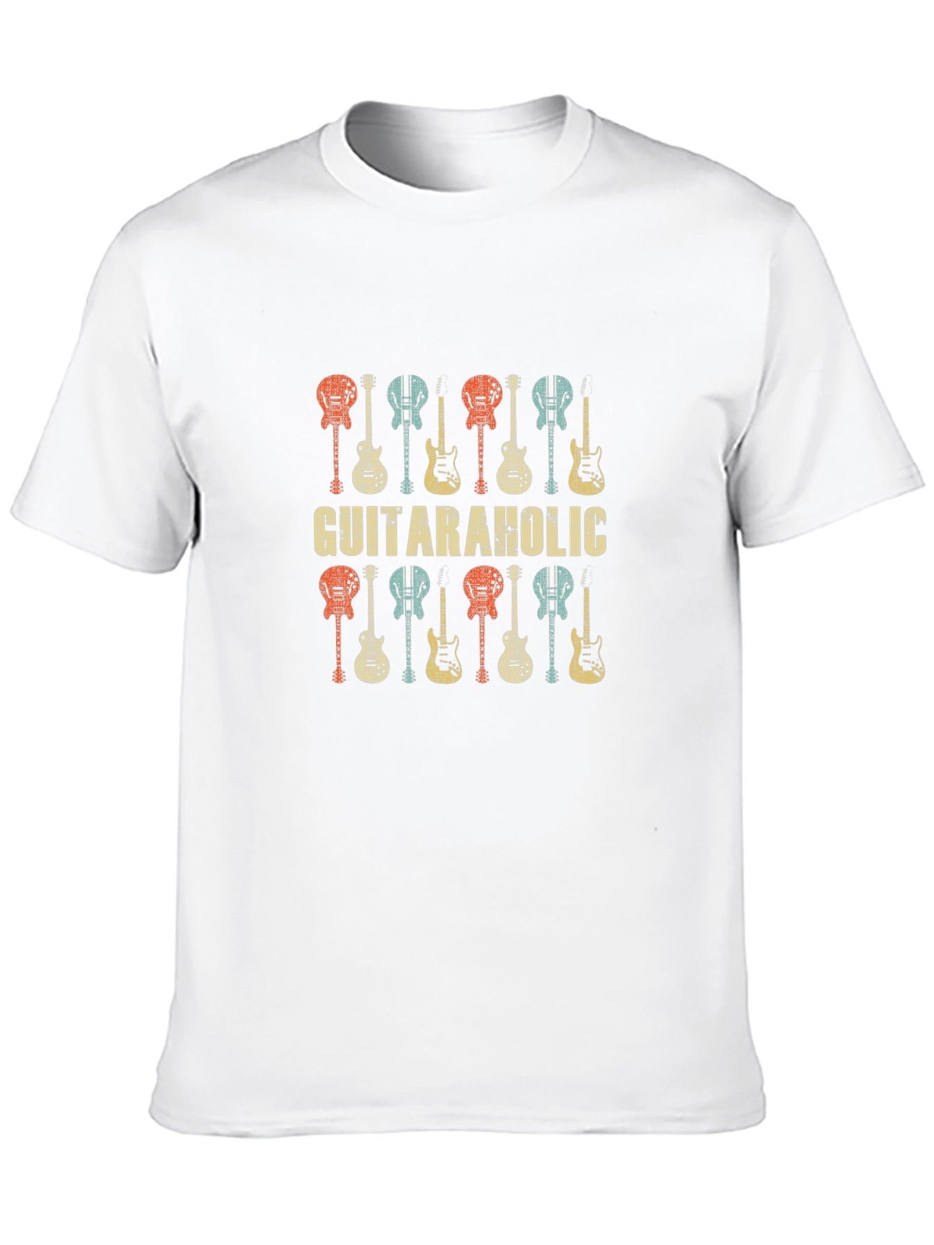 Guitaraholic Graphic Tee - Retro Guitar Lover T-Shirt