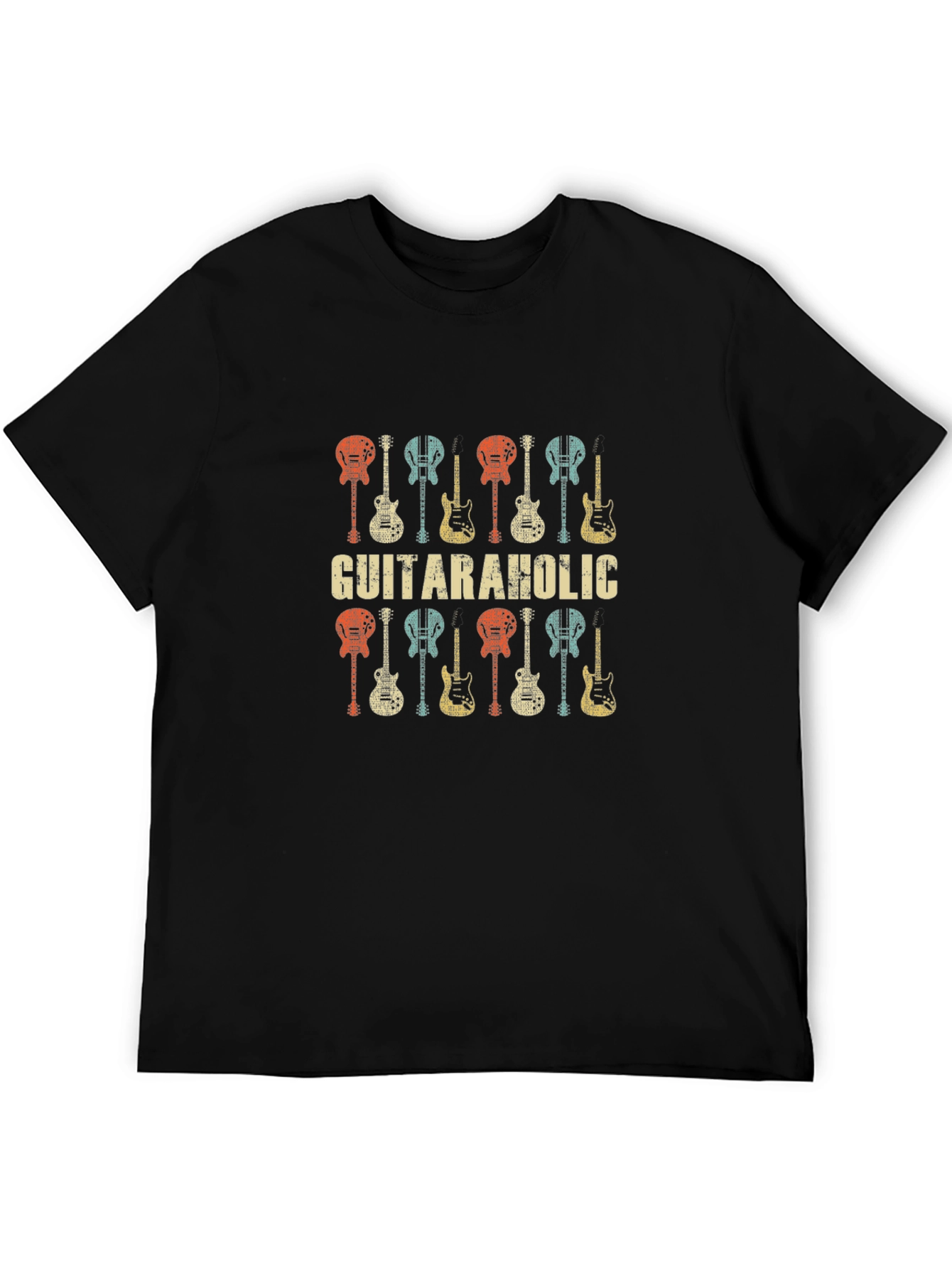 Guitaraholic Graphic Tee - Retro Guitar Lover T-Shirt