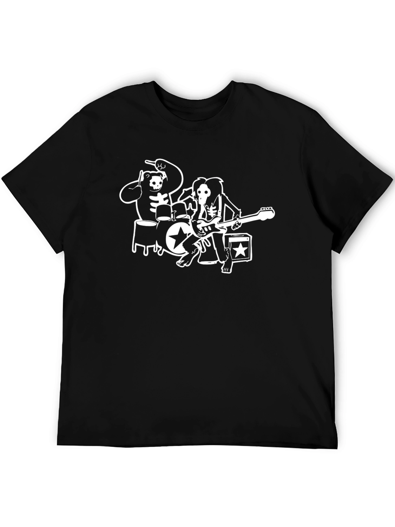 Skeleton Band Graphic T-Shirt - Rock & Roll Style