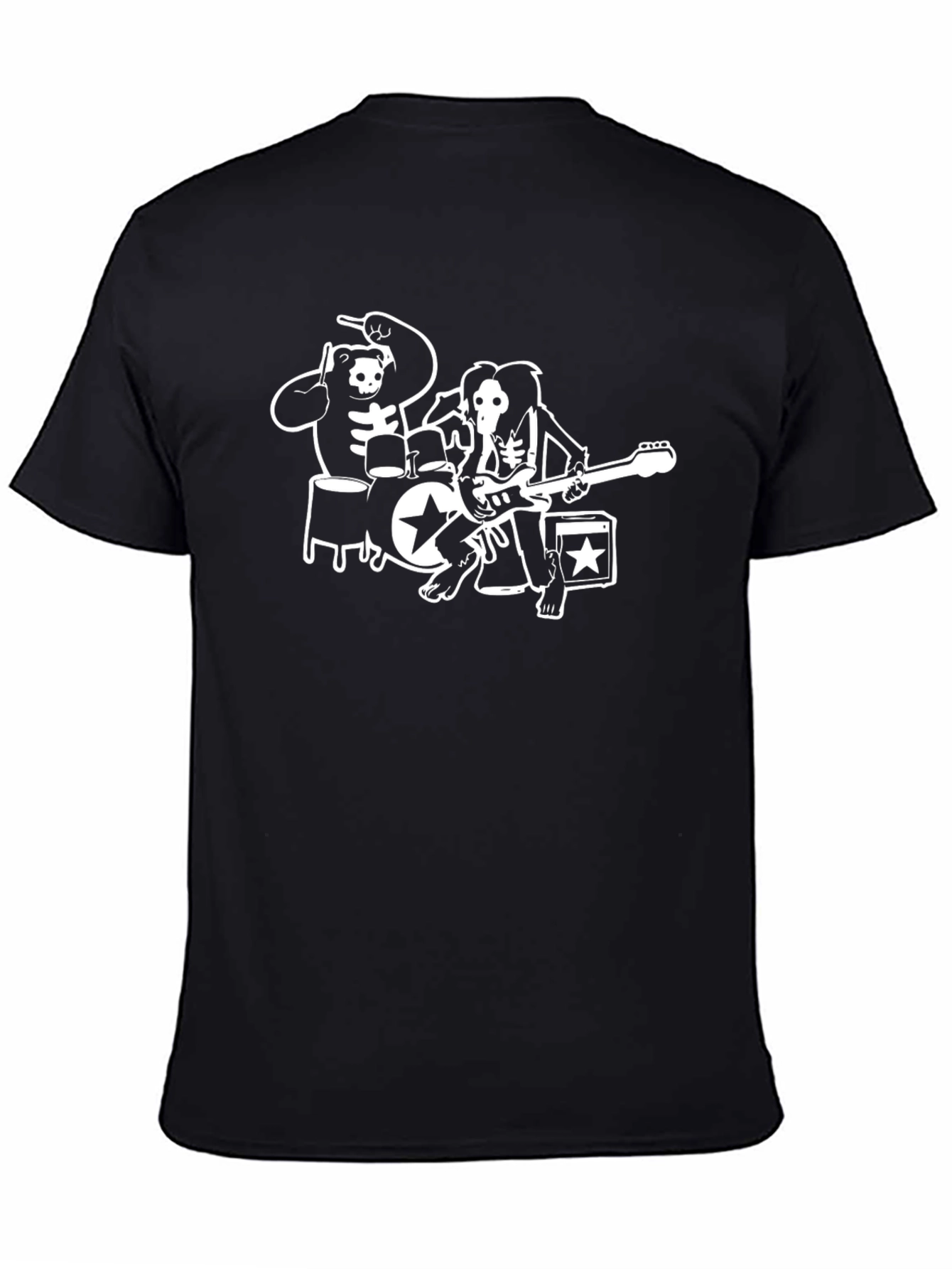 Skeleton Band Graphic T-Shirt - Rock & Roll Style