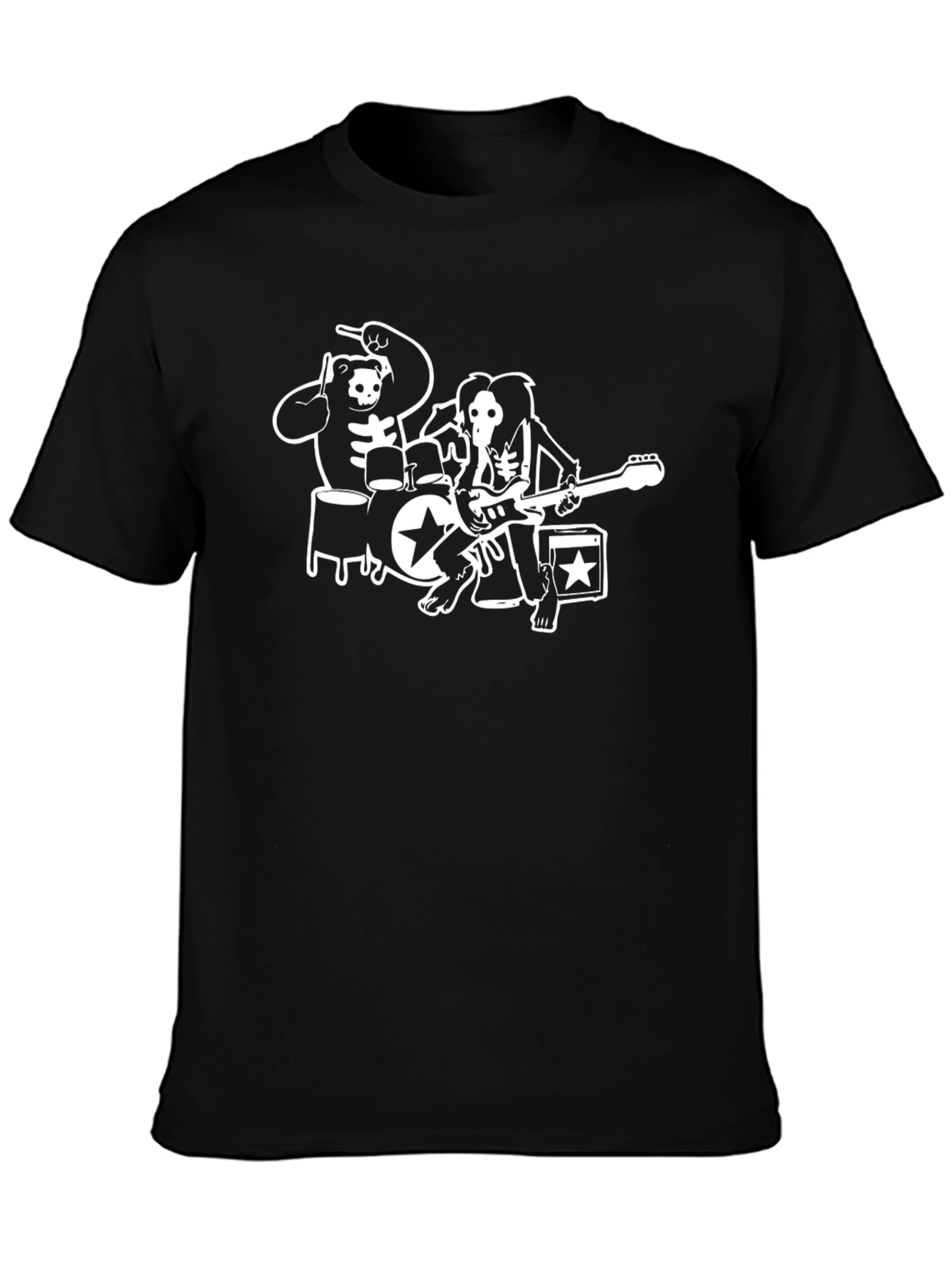 Skeleton Band Graphic T-Shirt - Rock & Roll Style