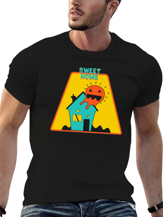 Sweet Home Graphic Tee - Black Casual T-Shirt