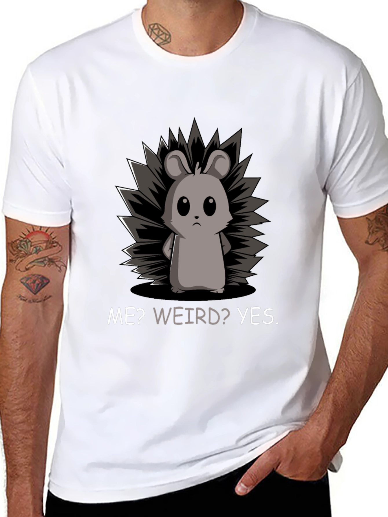 Me? Weird? Yes. T-Shirt - Funny Hedgehog Graphic Tee