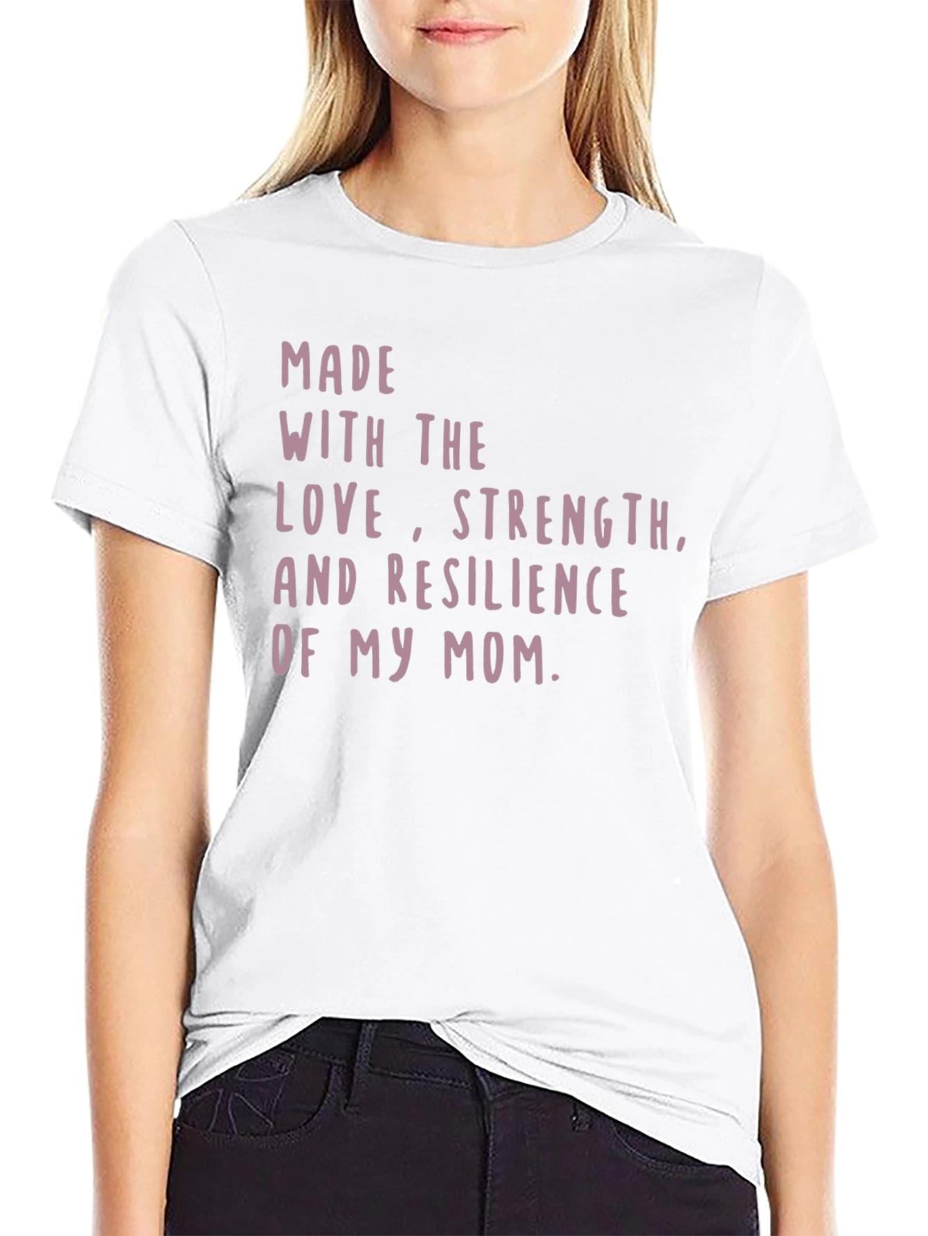 Moms Love Strength Resilience Graphic Tee - Black
