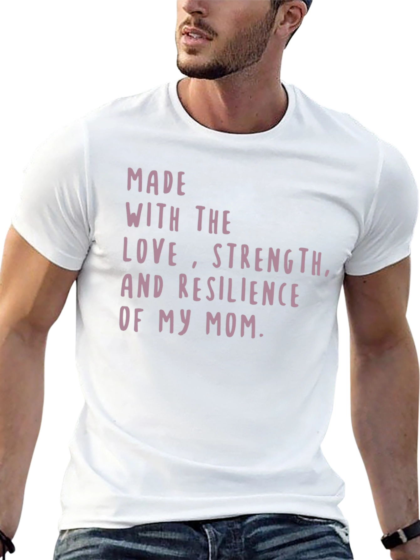 Moms Love Strength Resilience Graphic Tee - Black