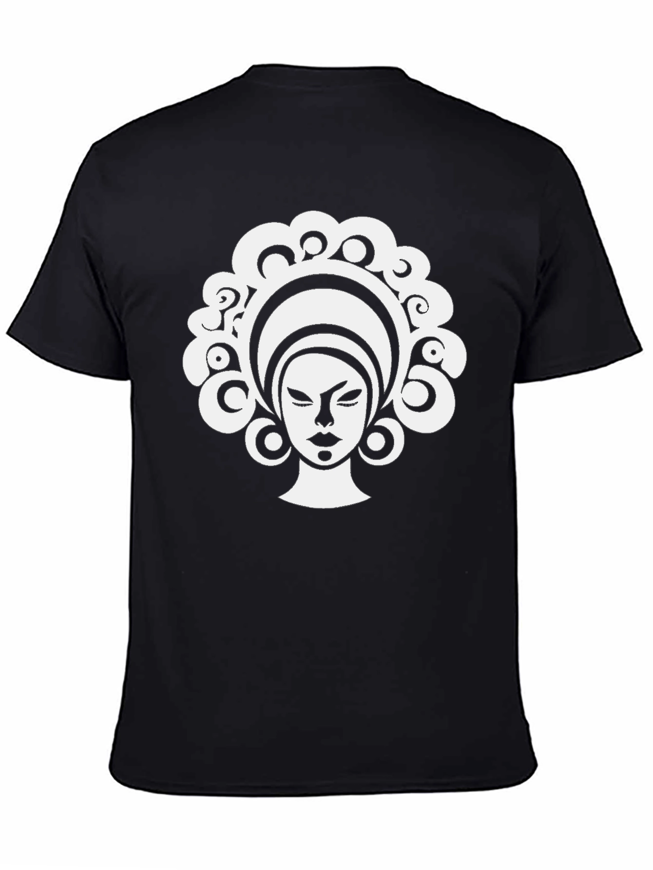 Black T-Shirt with Afro Woman Graphic
