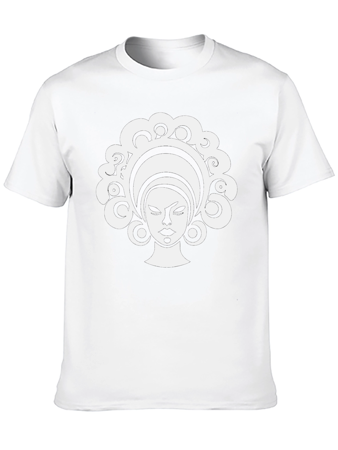 Black T-Shirt with Afro Woman Graphic
