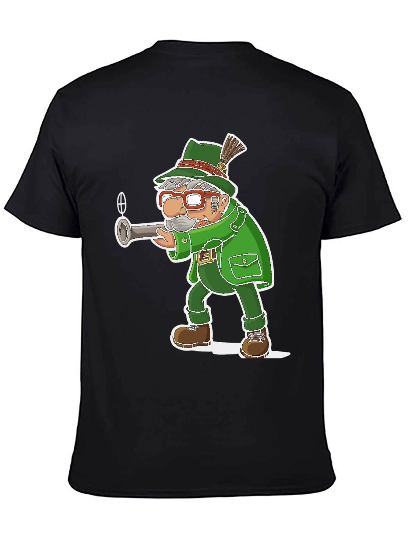 Cartoon Hunter Graphic T-Shirt