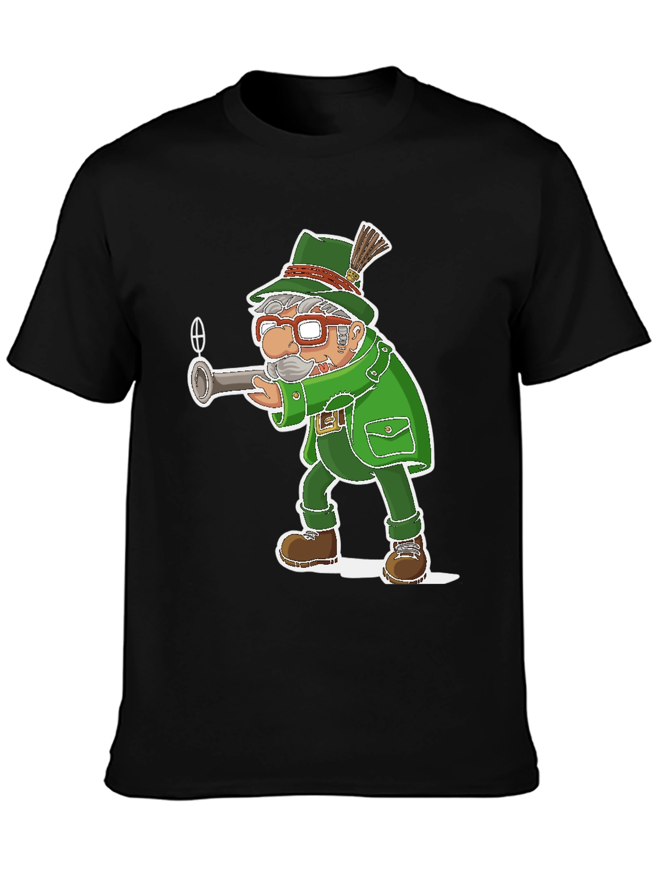 Cartoon Hunter Graphic T-Shirt