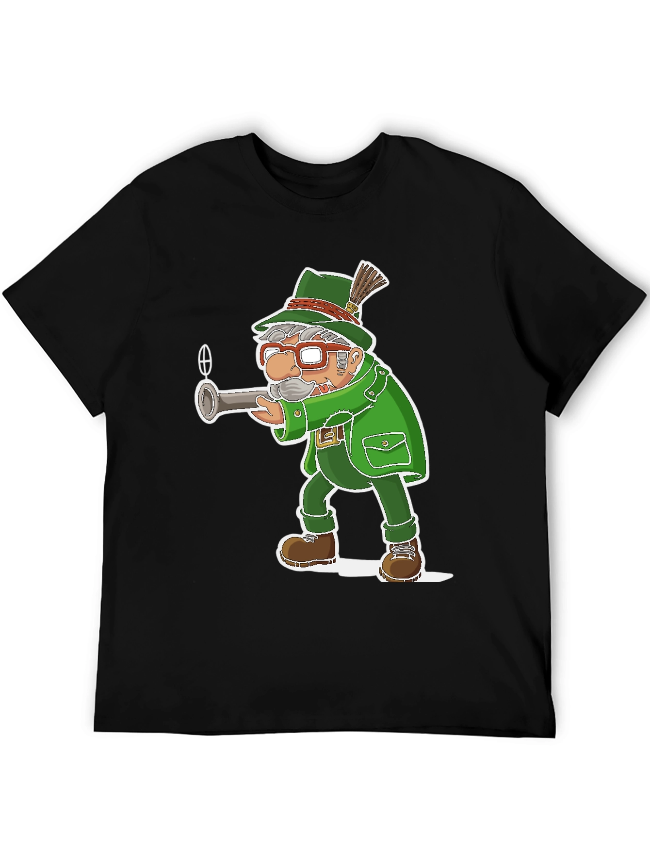Cartoon Hunter Graphic T-Shirt