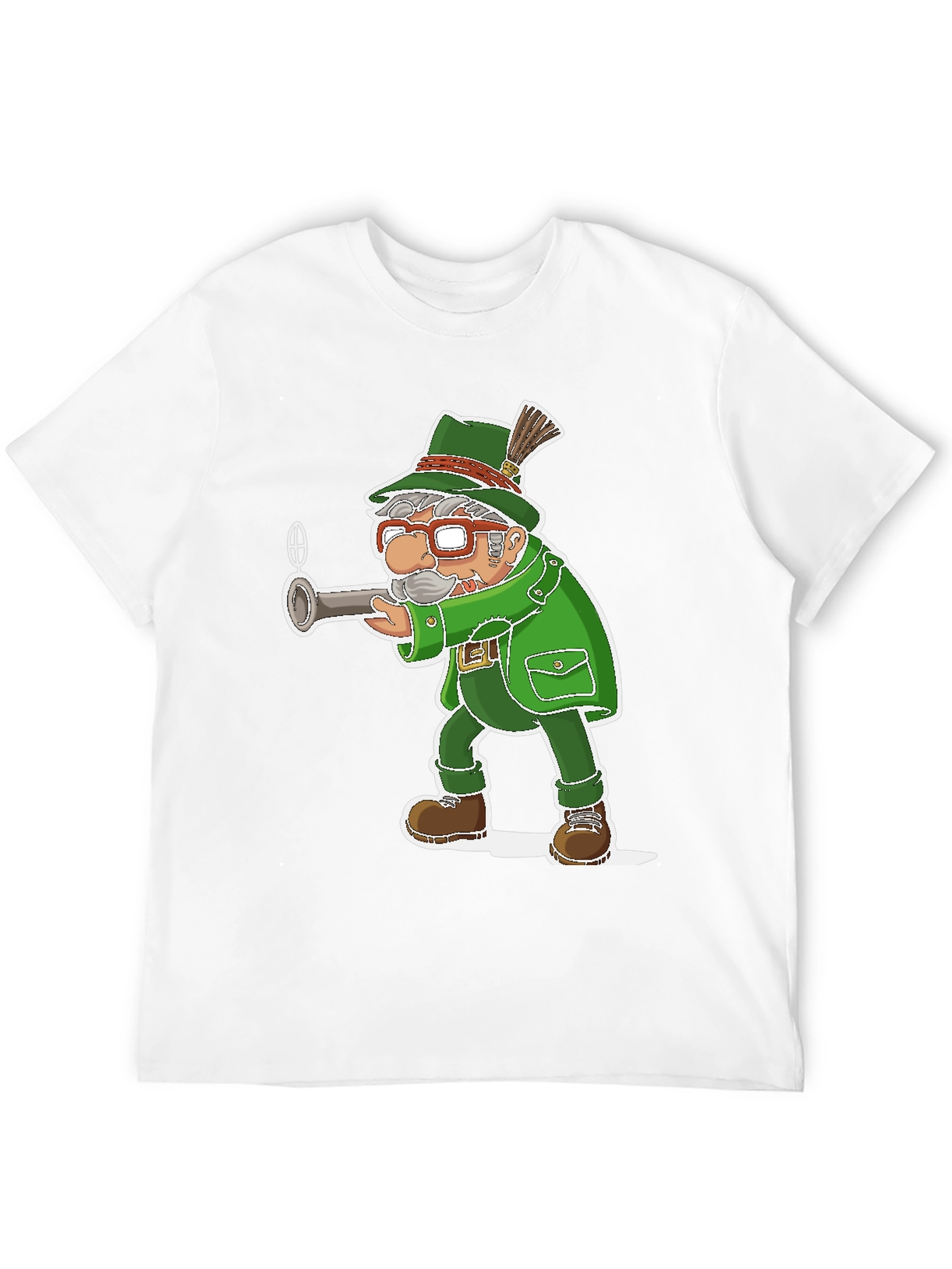 Cartoon Hunter Graphic T-Shirt