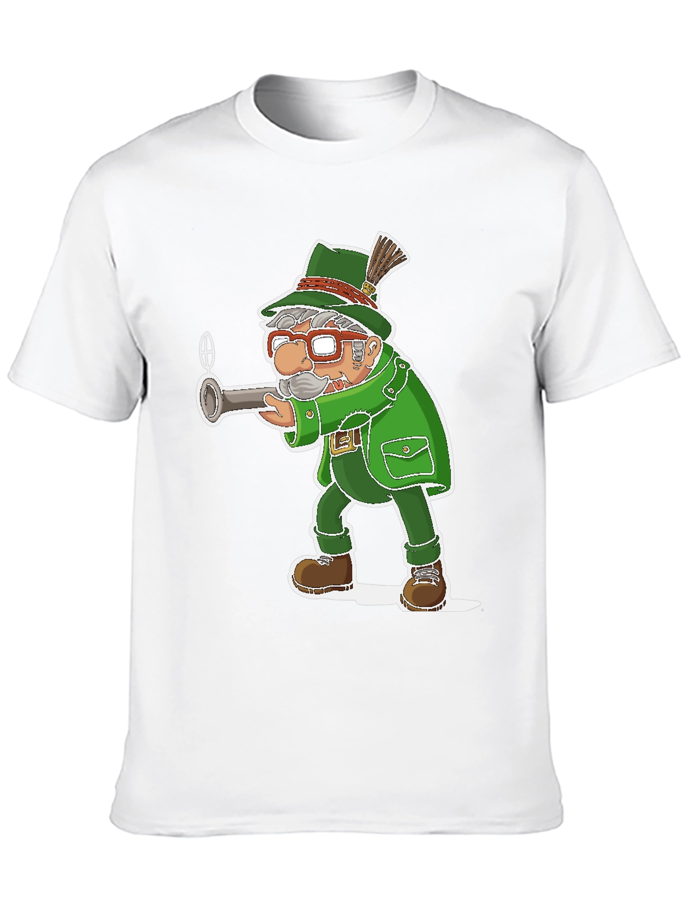 Cartoon Hunter Graphic T-Shirt