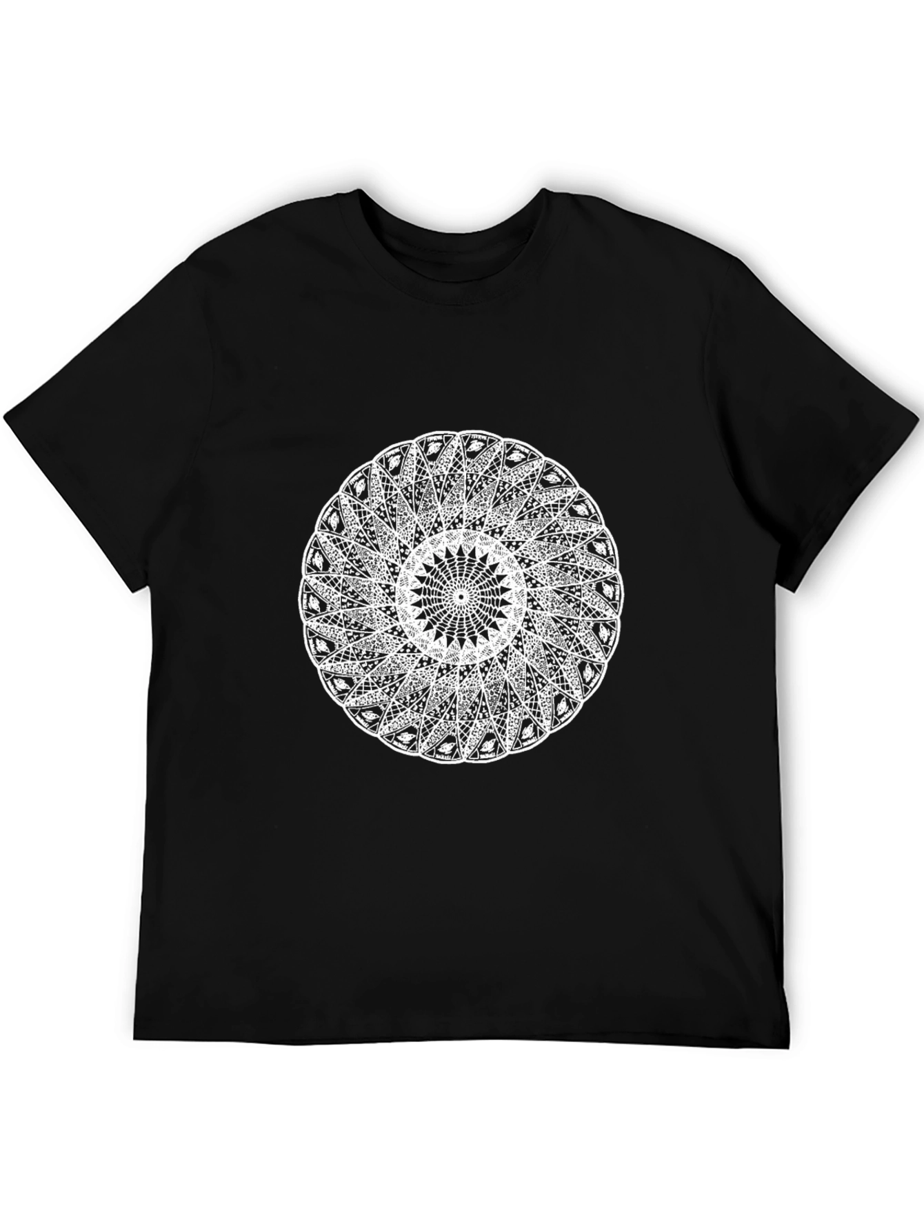 Geometric Mandala Black T-Shirt