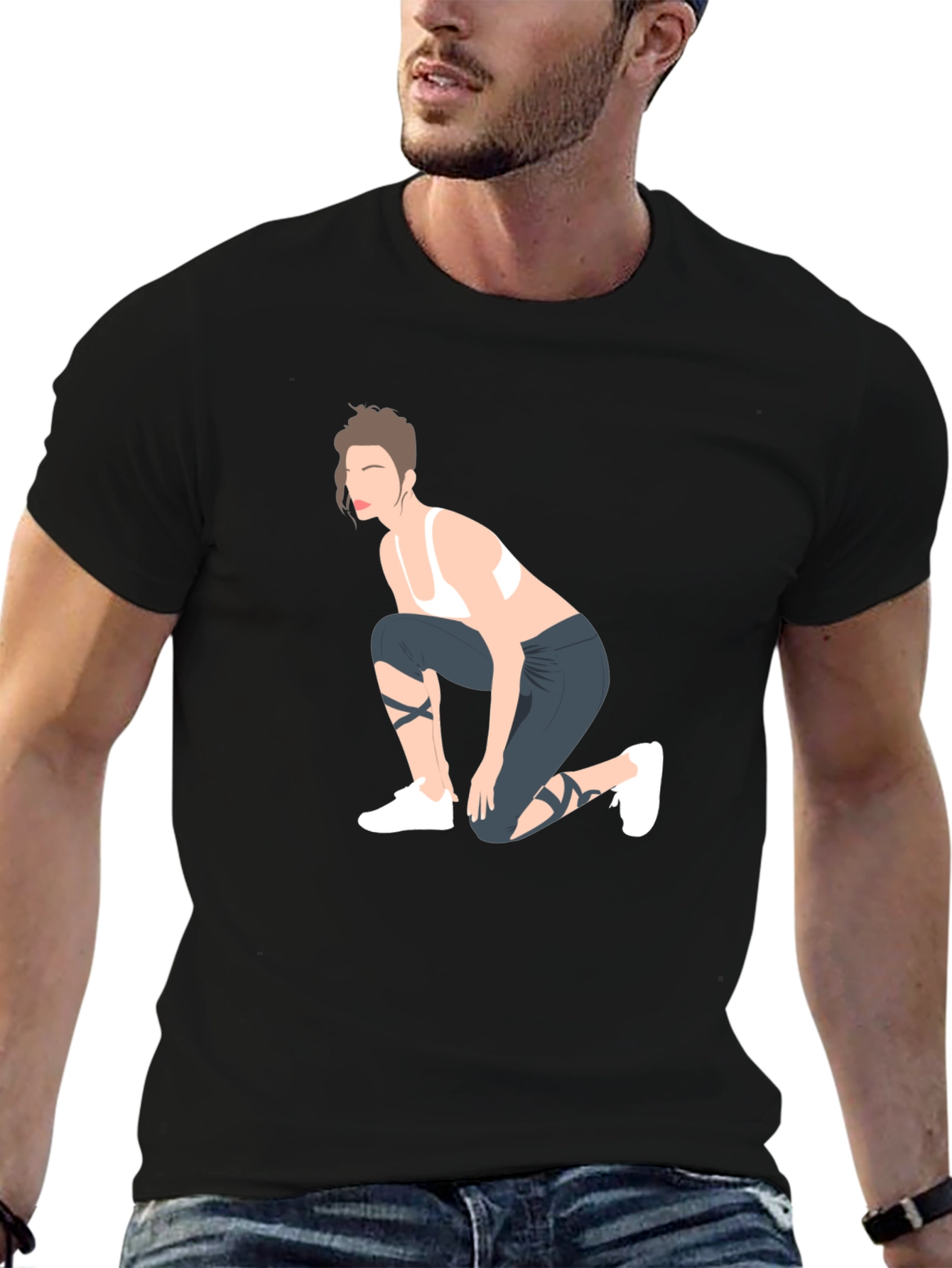 Graphic Tee: Stylish Fitness Lady Design