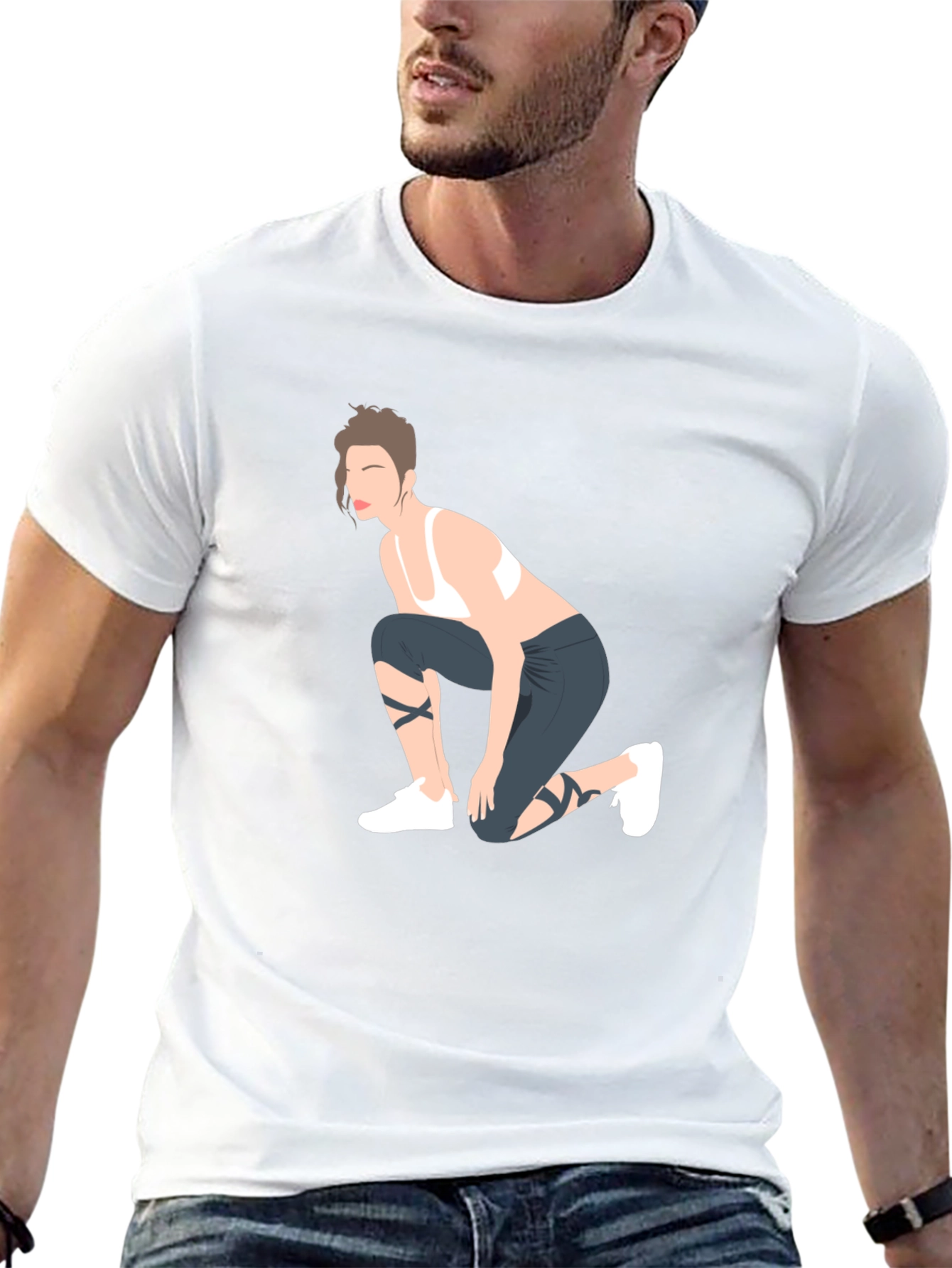 Graphic Tee: Stylish Fitness Lady Design
