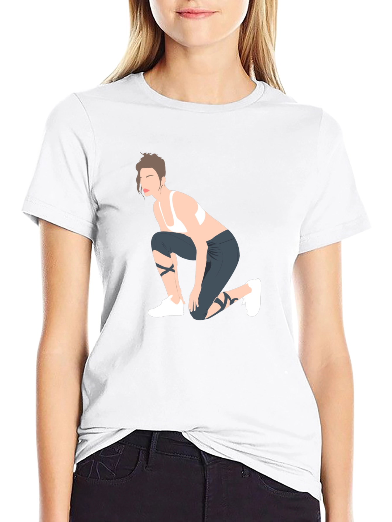 Graphic Tee: Stylish Fitness Lady Design