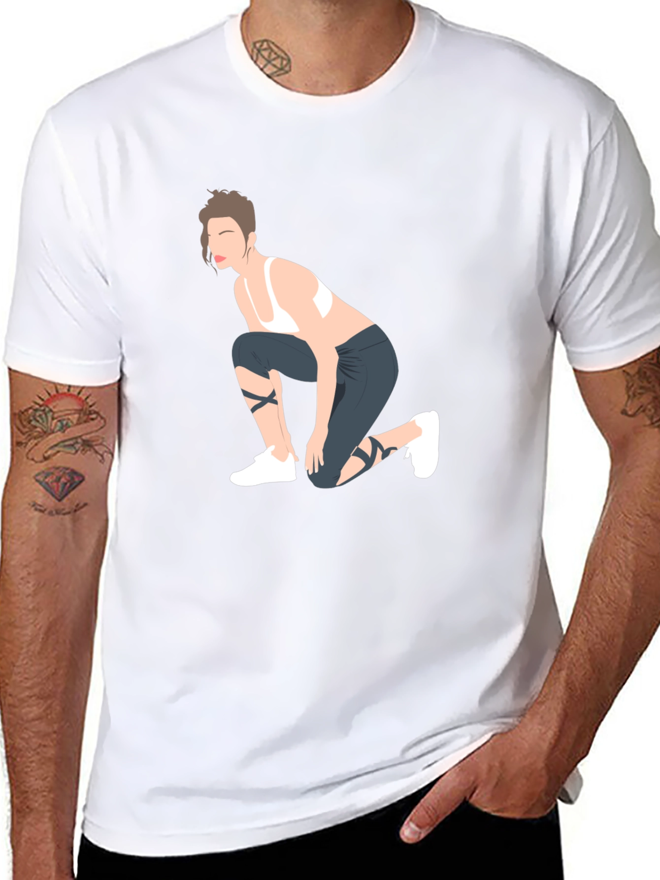 Graphic Tee: Stylish Fitness Lady Design