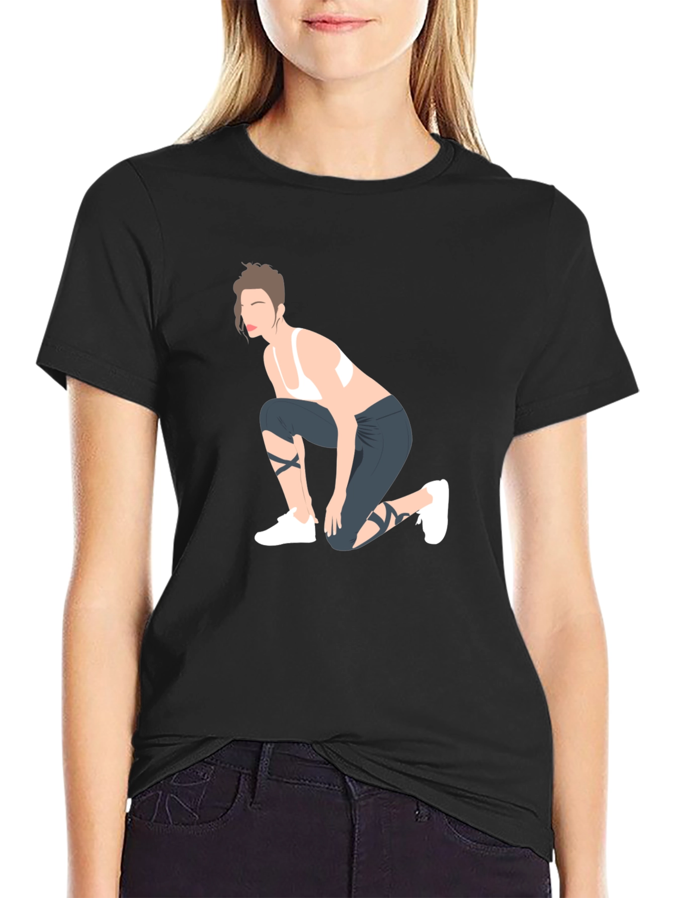 Graphic Tee: Stylish Fitness Lady Design