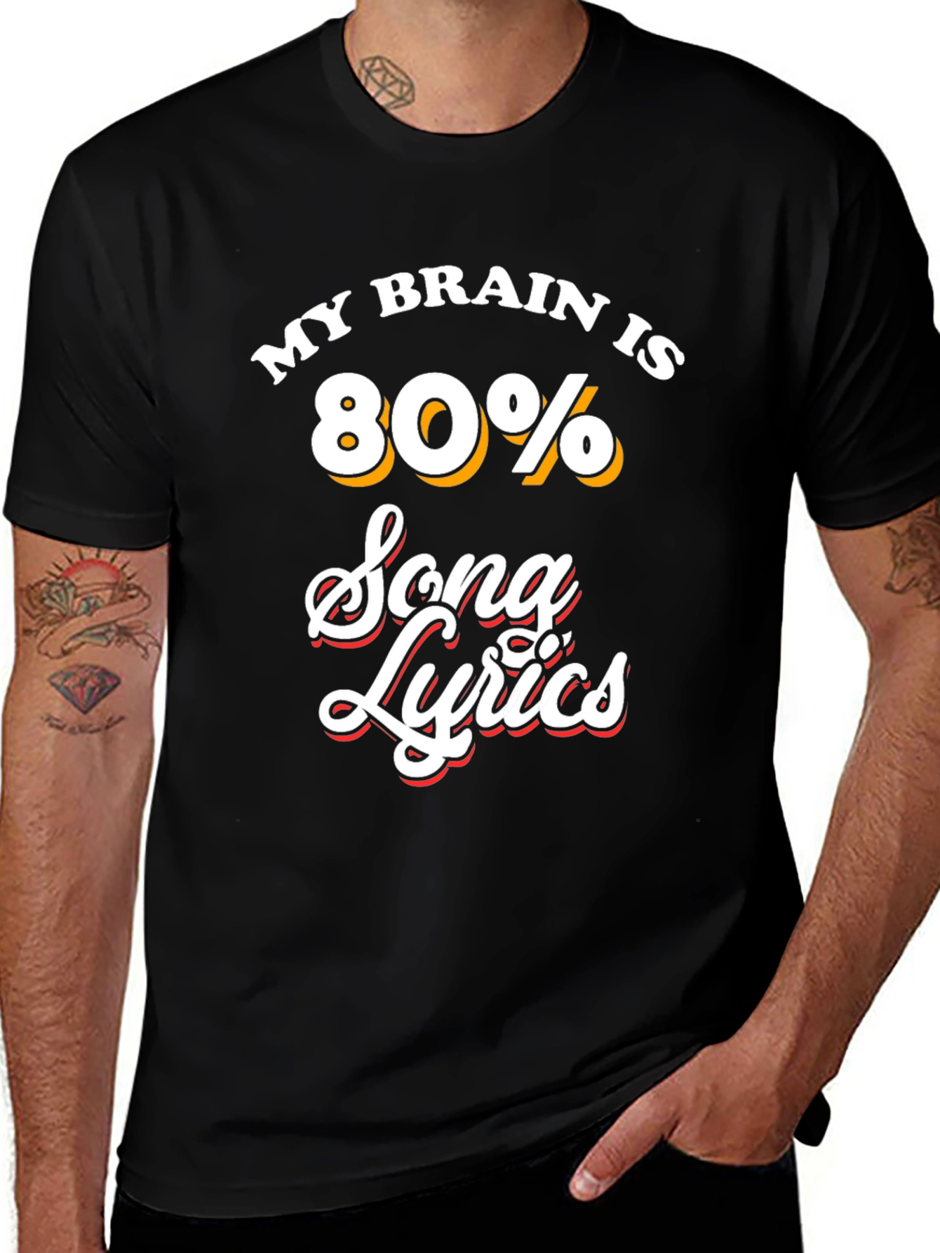 My Brain Is 80% Song Lyrics T-Shirt