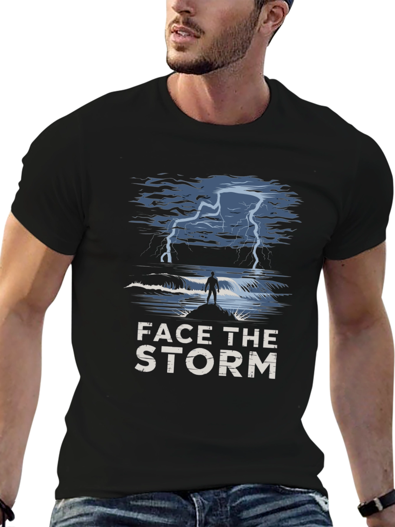 Face the Storm Graphic Tee - Black Unisex
