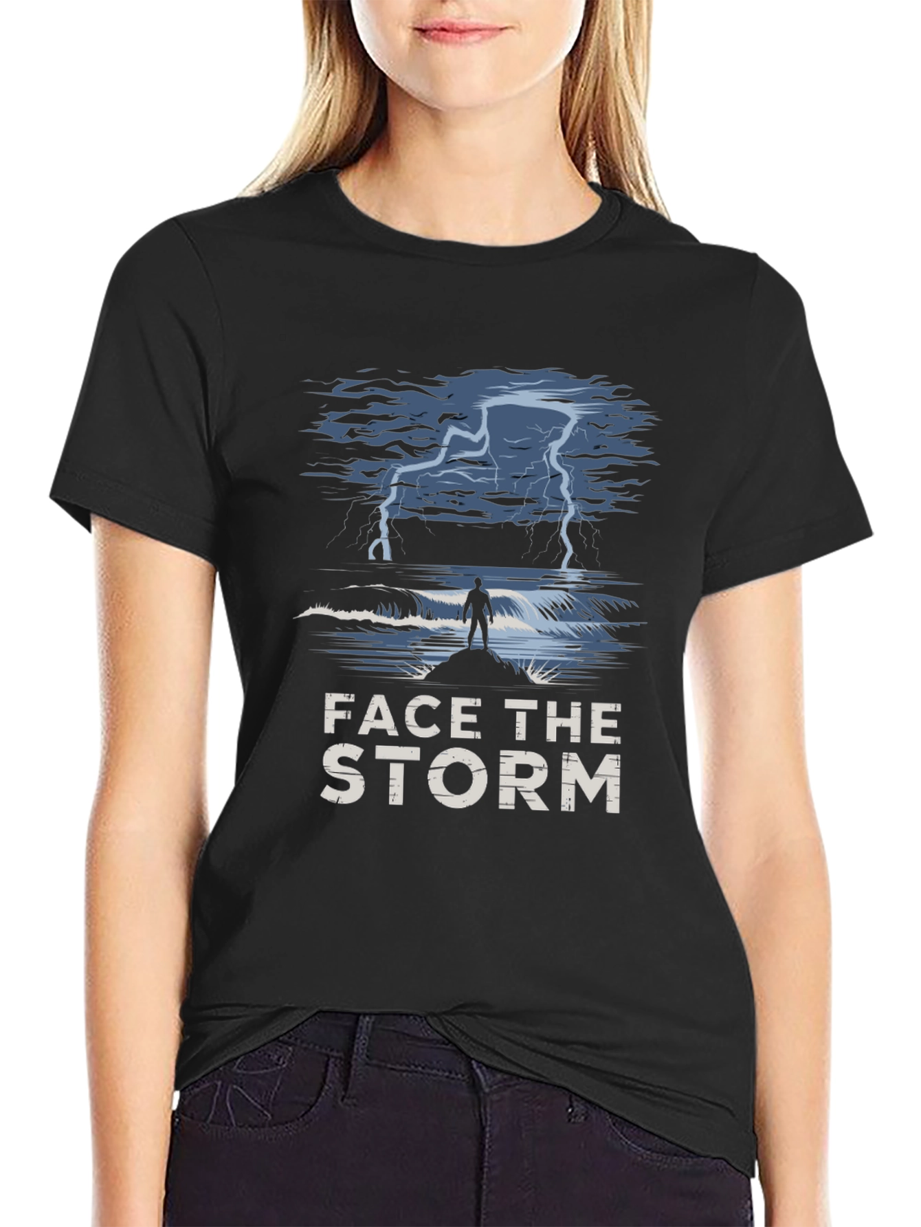 Face the Storm Graphic Tee - Black Unisex