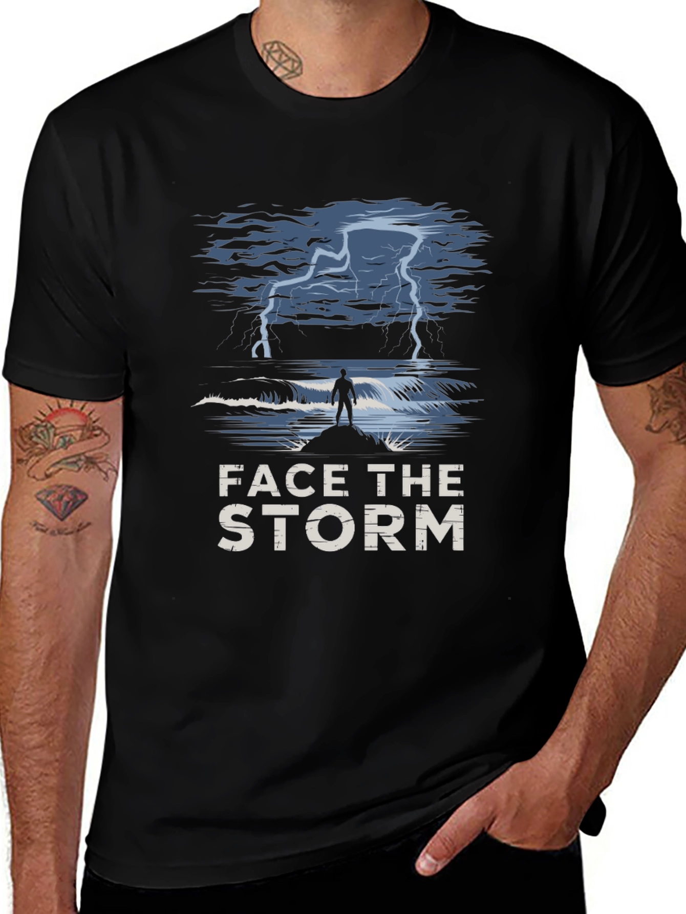 Face the Storm Graphic Tee - Black Unisex