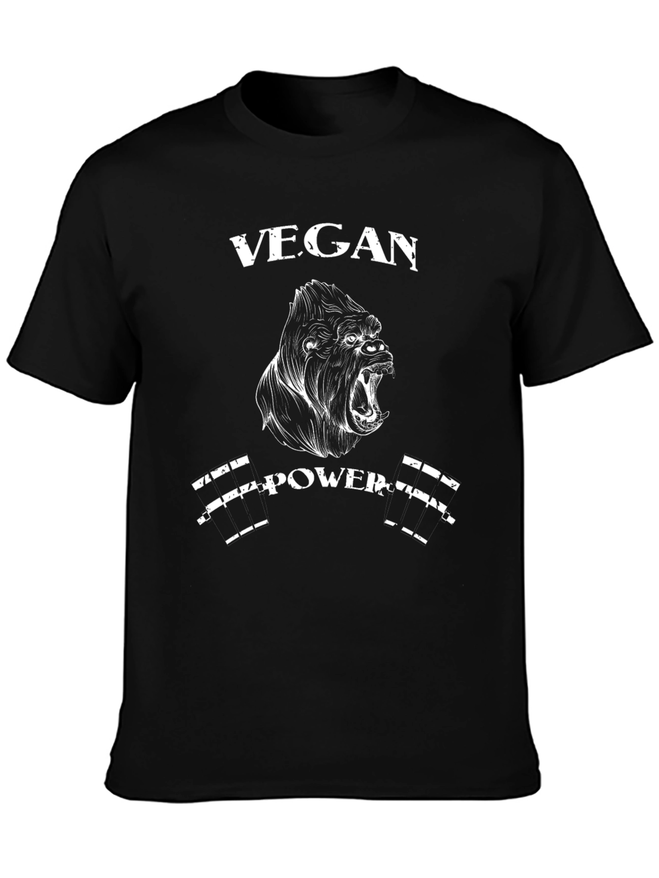 Vegan Power Gorilla Graphic Tee - Black