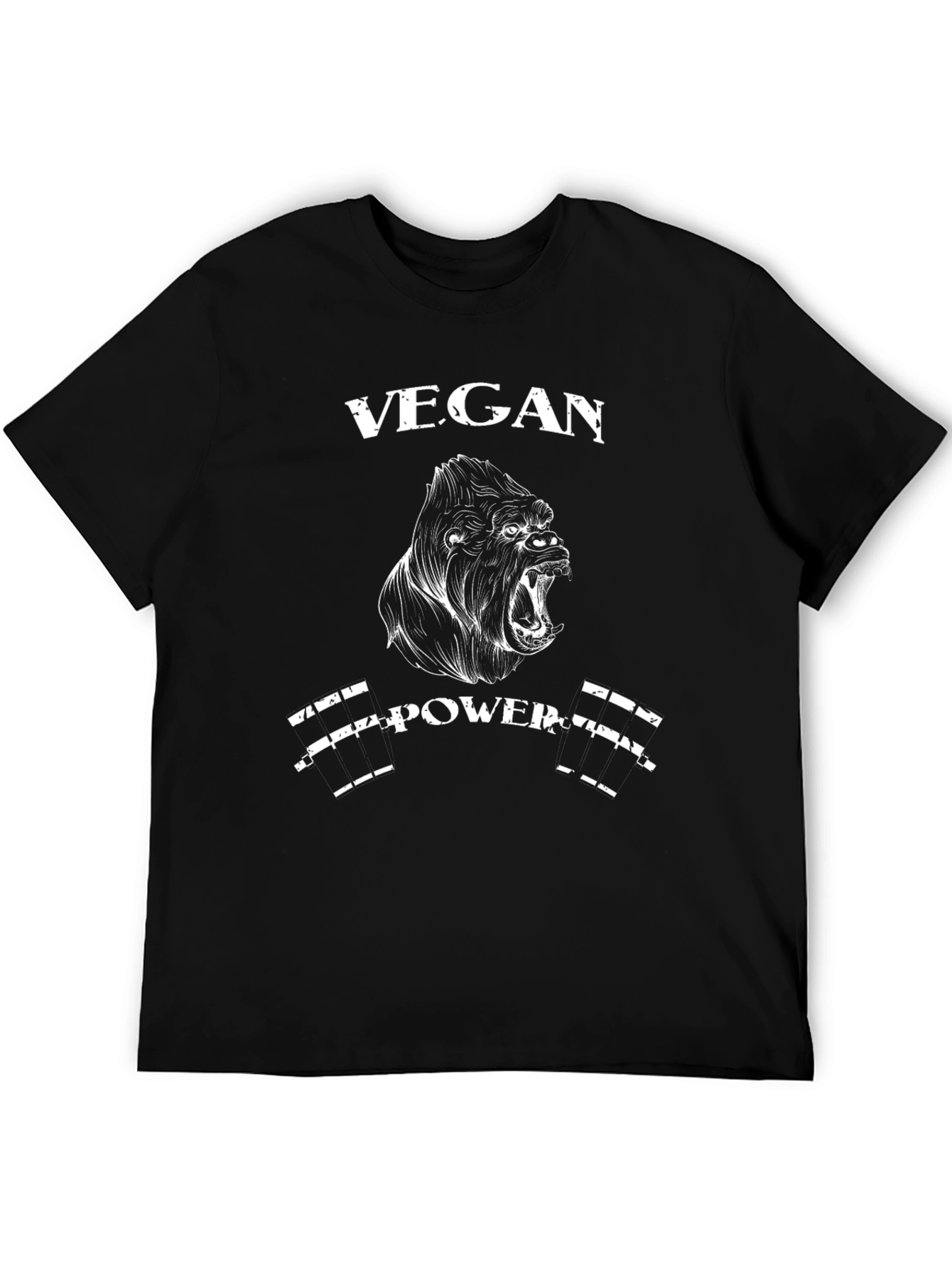 Vegan Power Gorilla Graphic Tee - Black