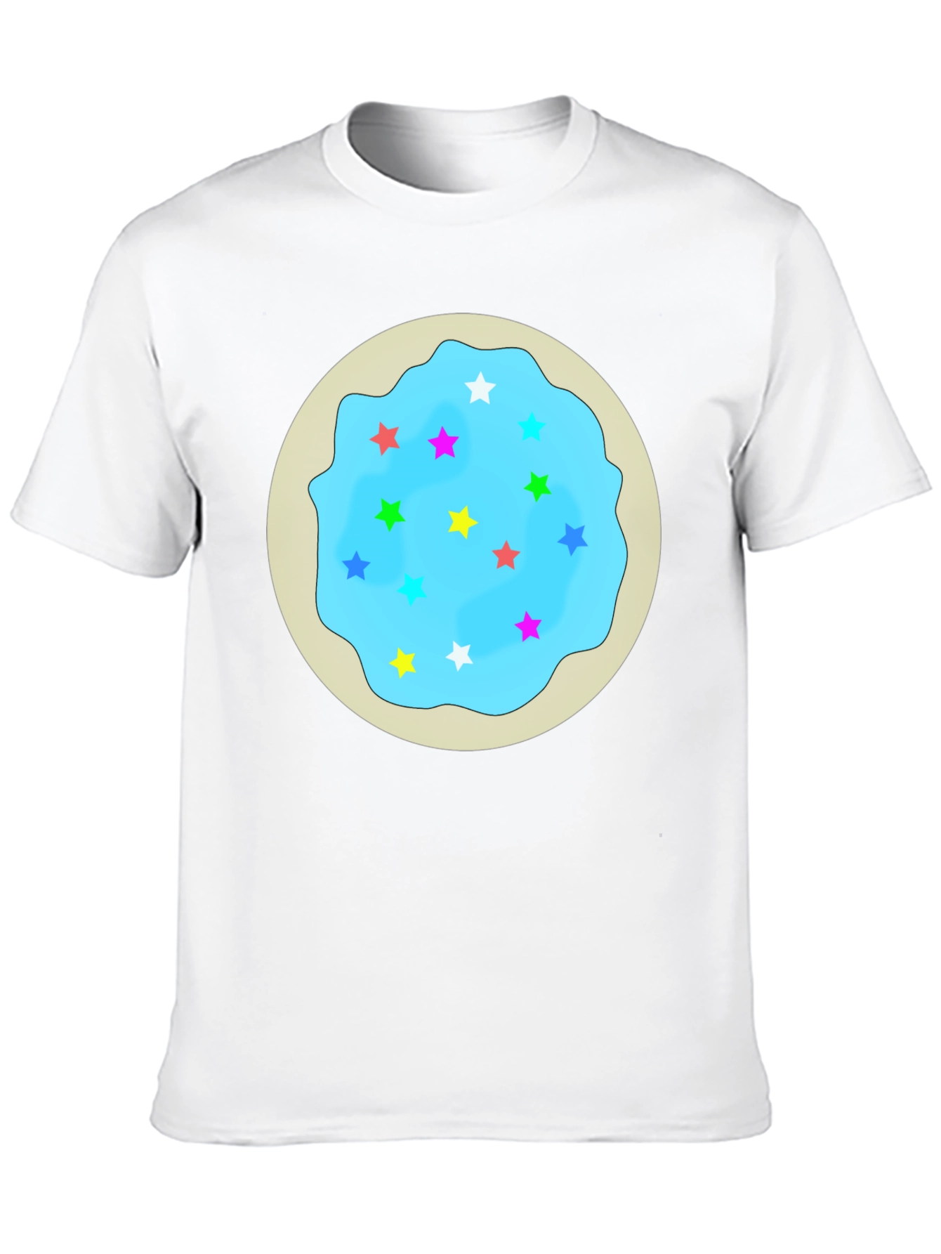 Novelty Star Cookie Graphic Tee - Casual Black T-Shirt