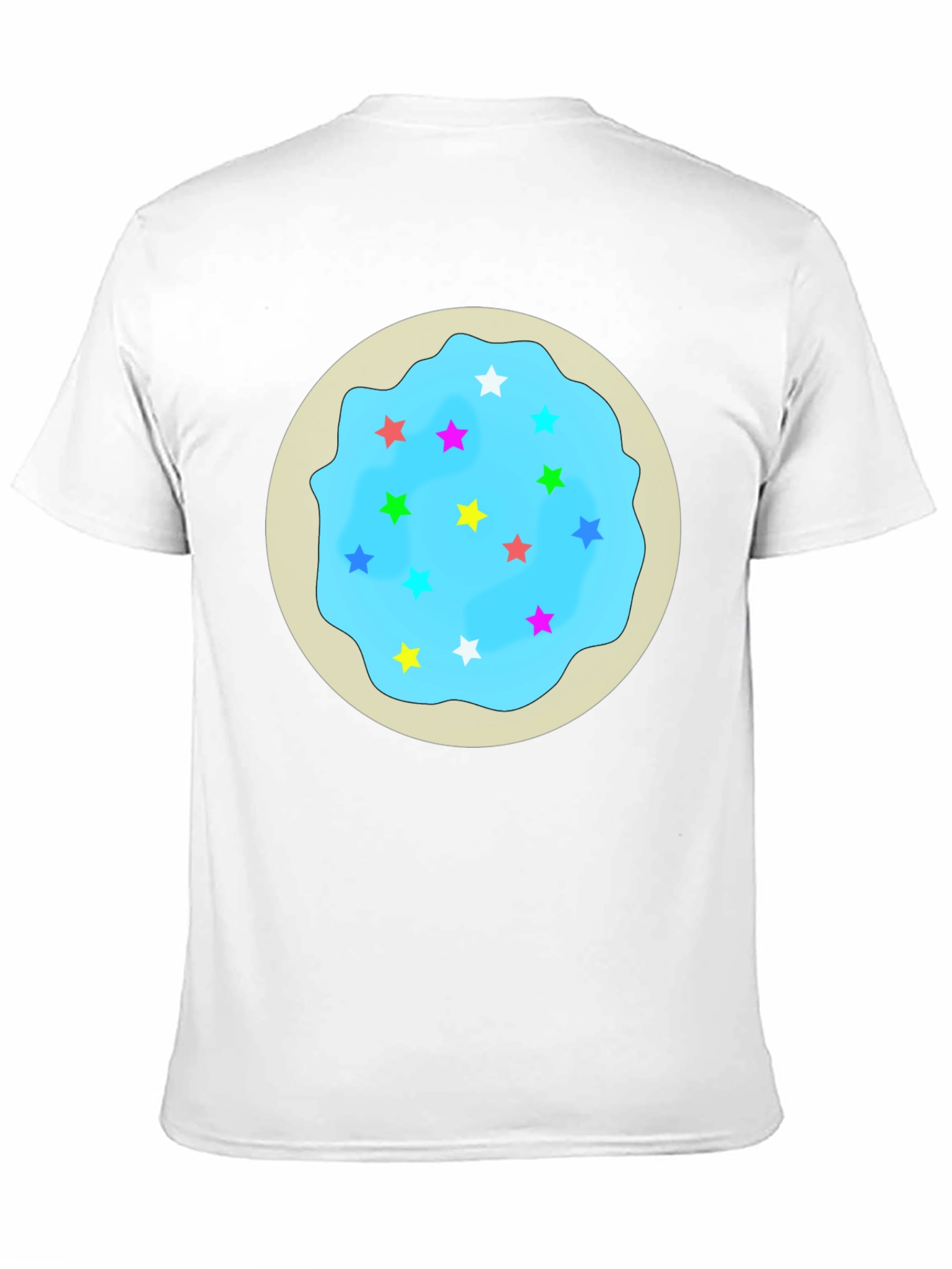 Novelty Star Cookie Graphic Tee - Casual Black T-Shirt
