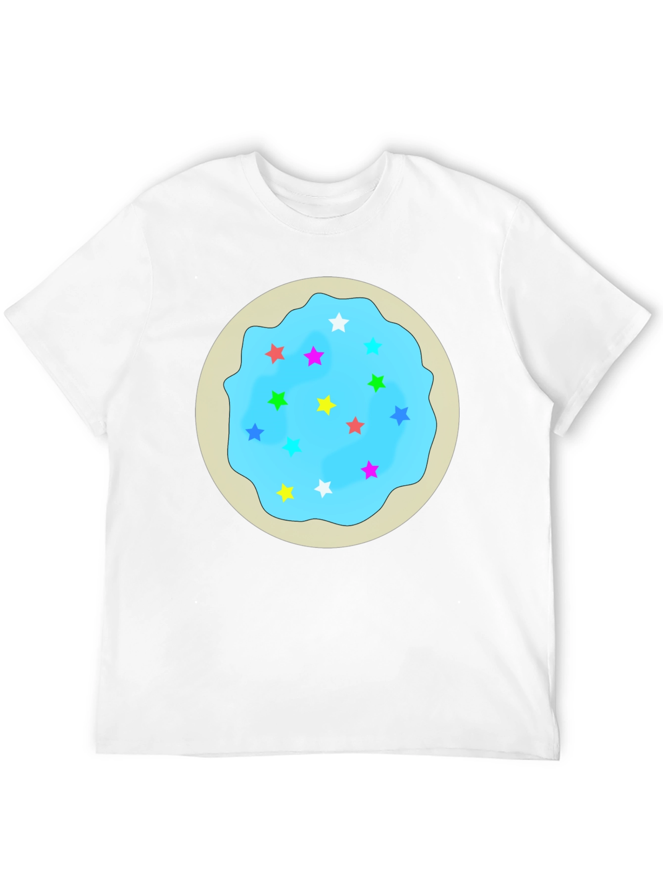 Novelty Star Cookie Graphic Tee - Casual Black T-Shirt