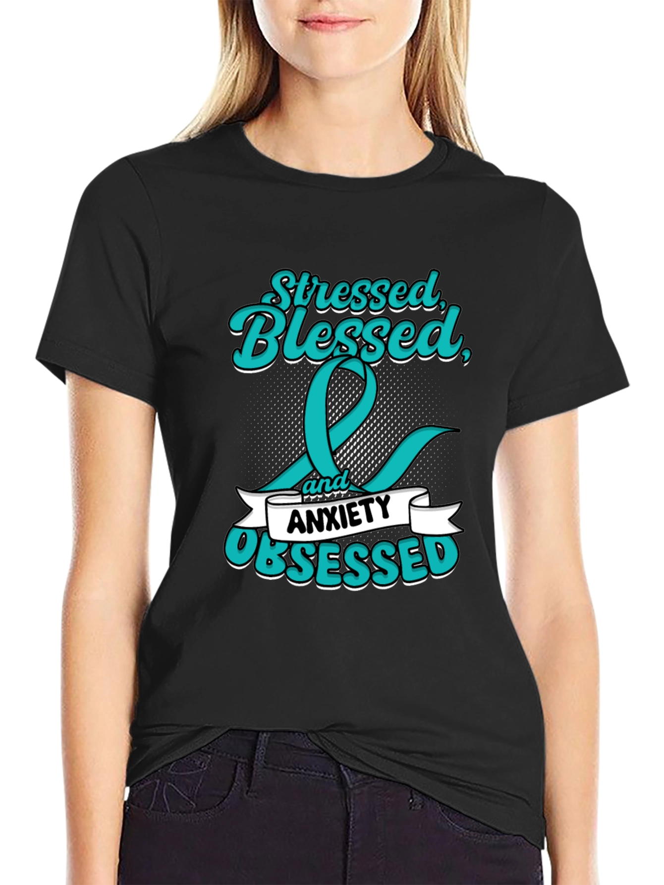 Stressed Blessed Anxiety Obsessed Graphic Tee