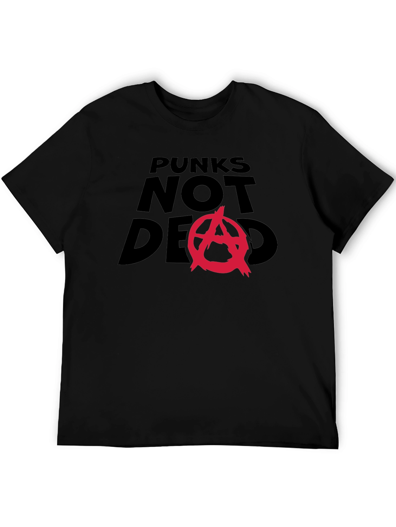 Punks Not Dead Graphic Tee - Black Cotton Blend