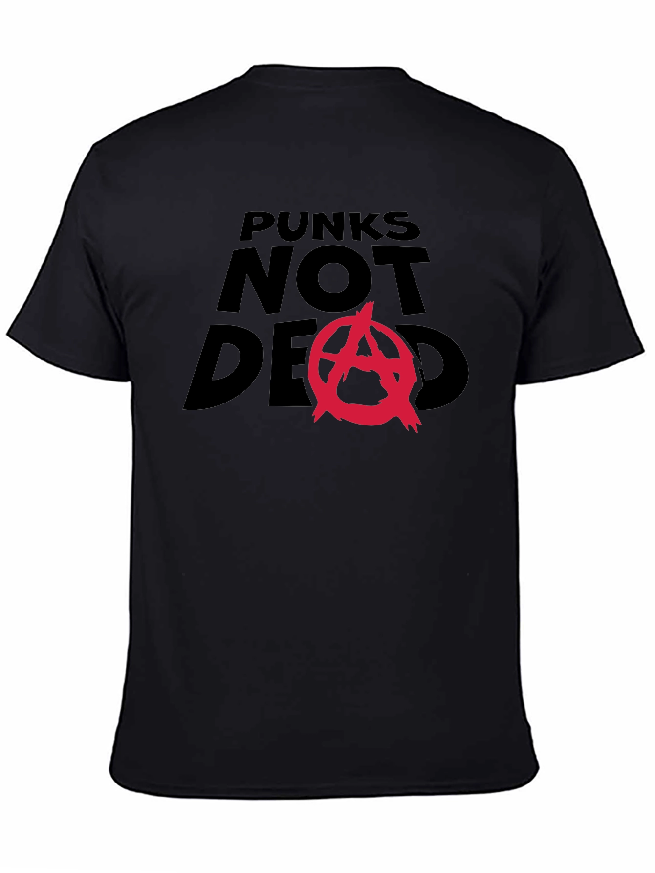Punks Not Dead Graphic Tee - Black Cotton Blend