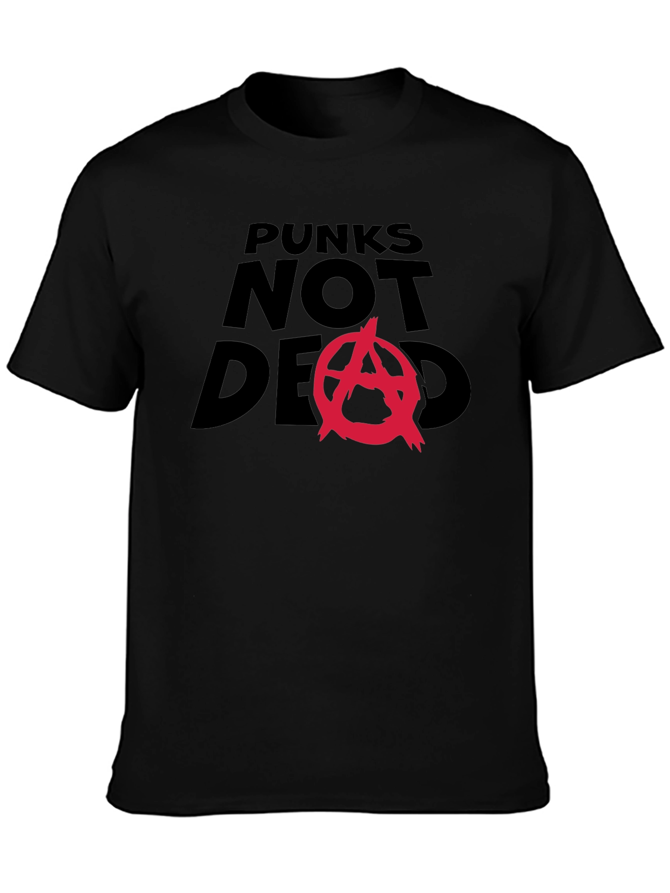 Punks Not Dead Graphic Tee - Black Cotton Blend