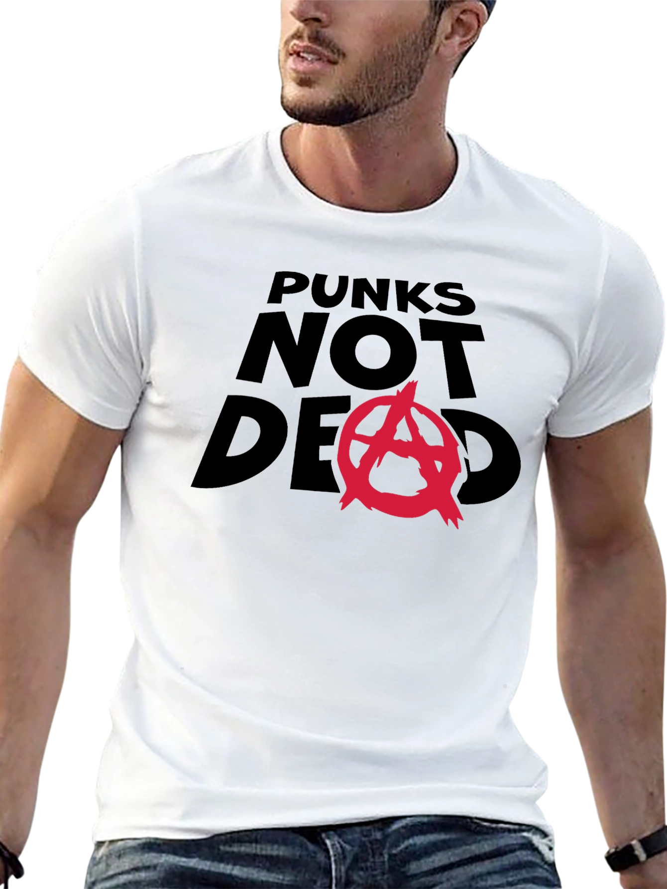 Punks Not Dead Graphic Tee - Black Cotton Blend