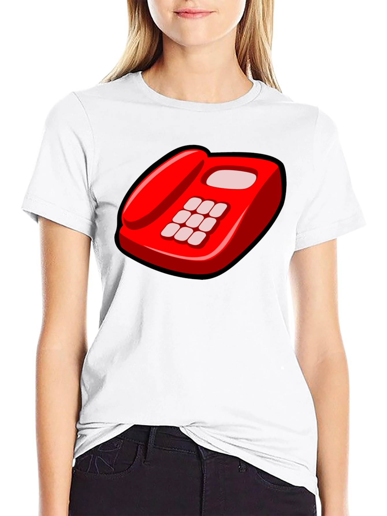 Retro Red Telephone Graphic T-Shirt