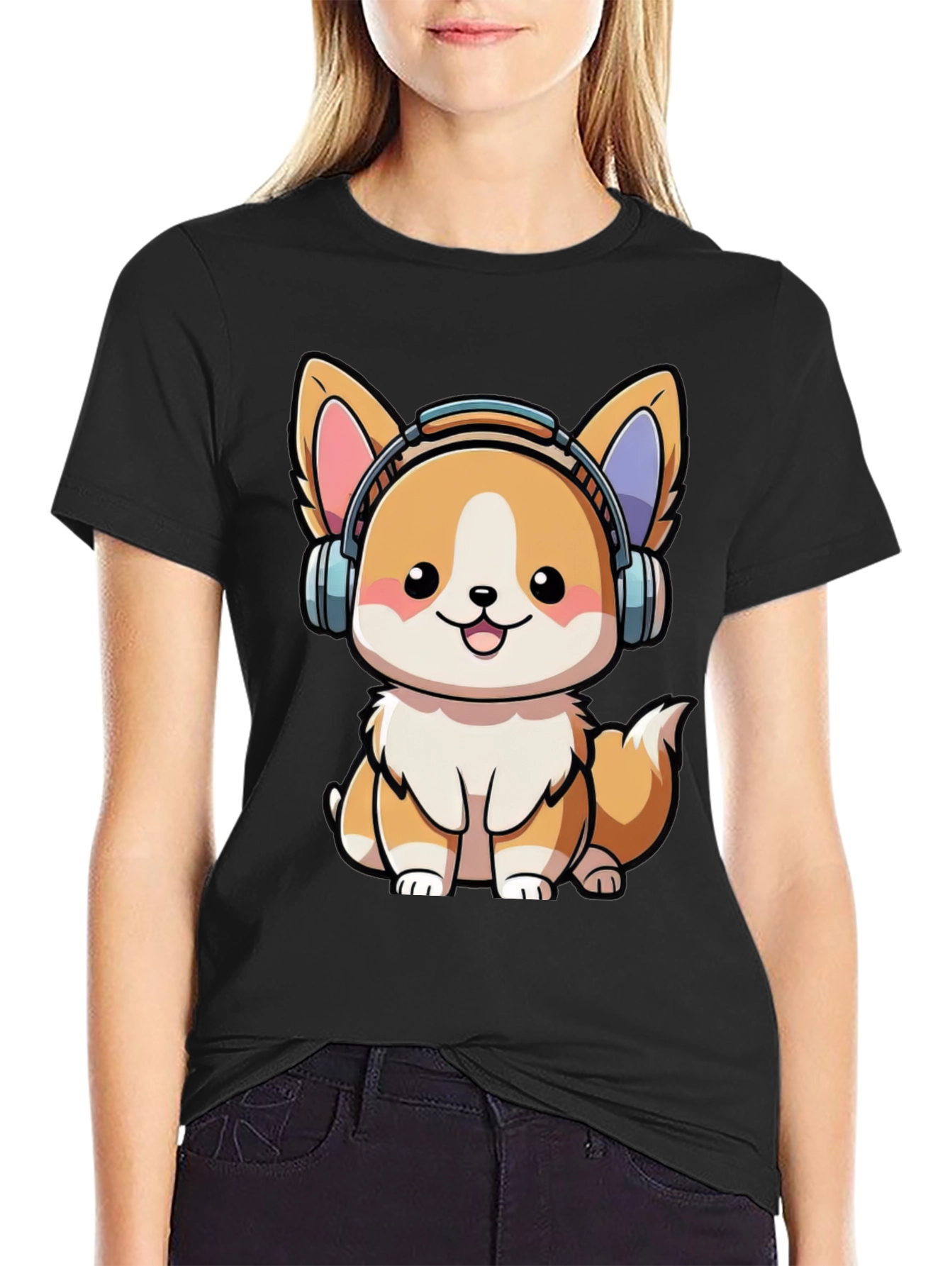 Cute Corgi DJ Graphic Tee