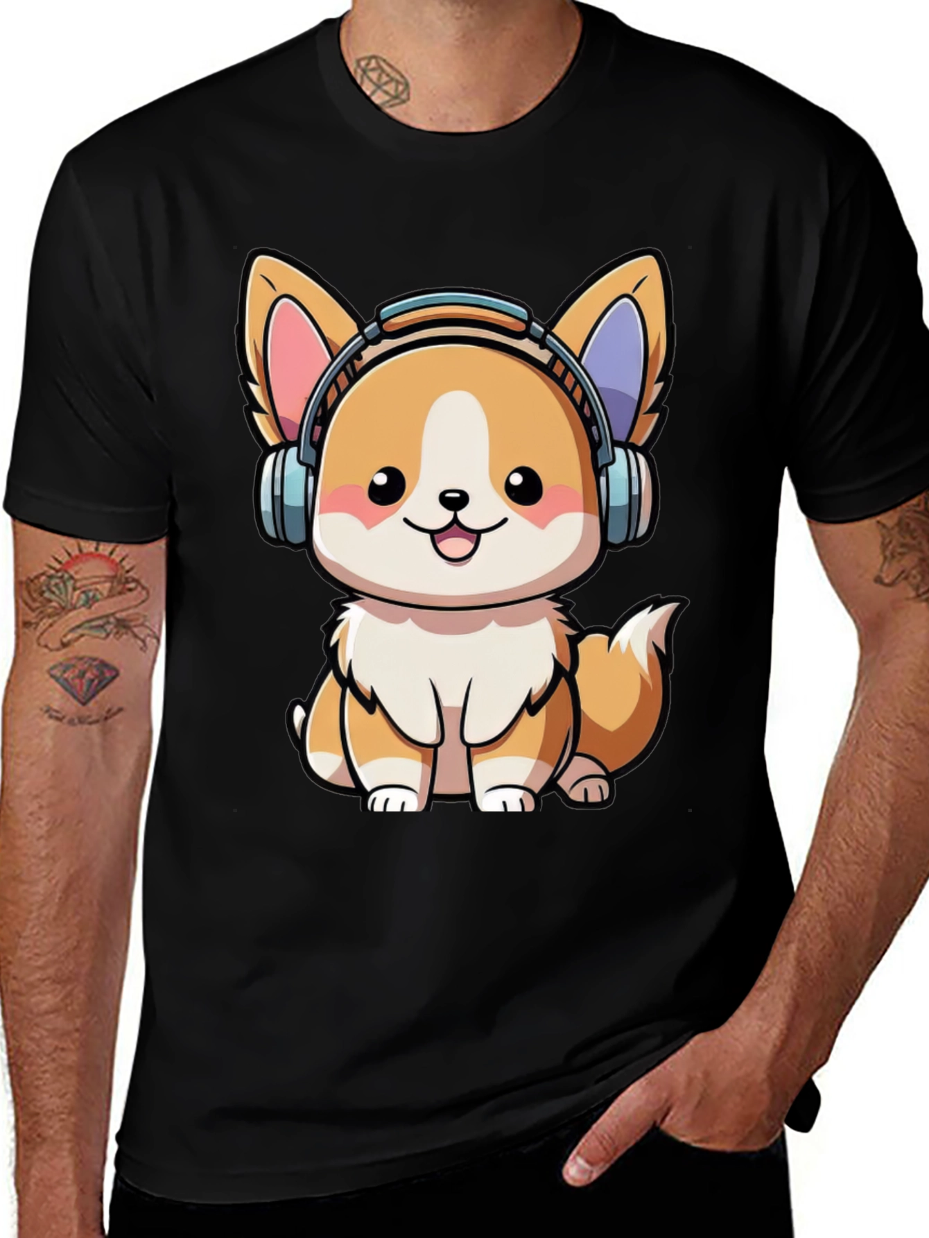 Cute Corgi DJ Graphic Tee