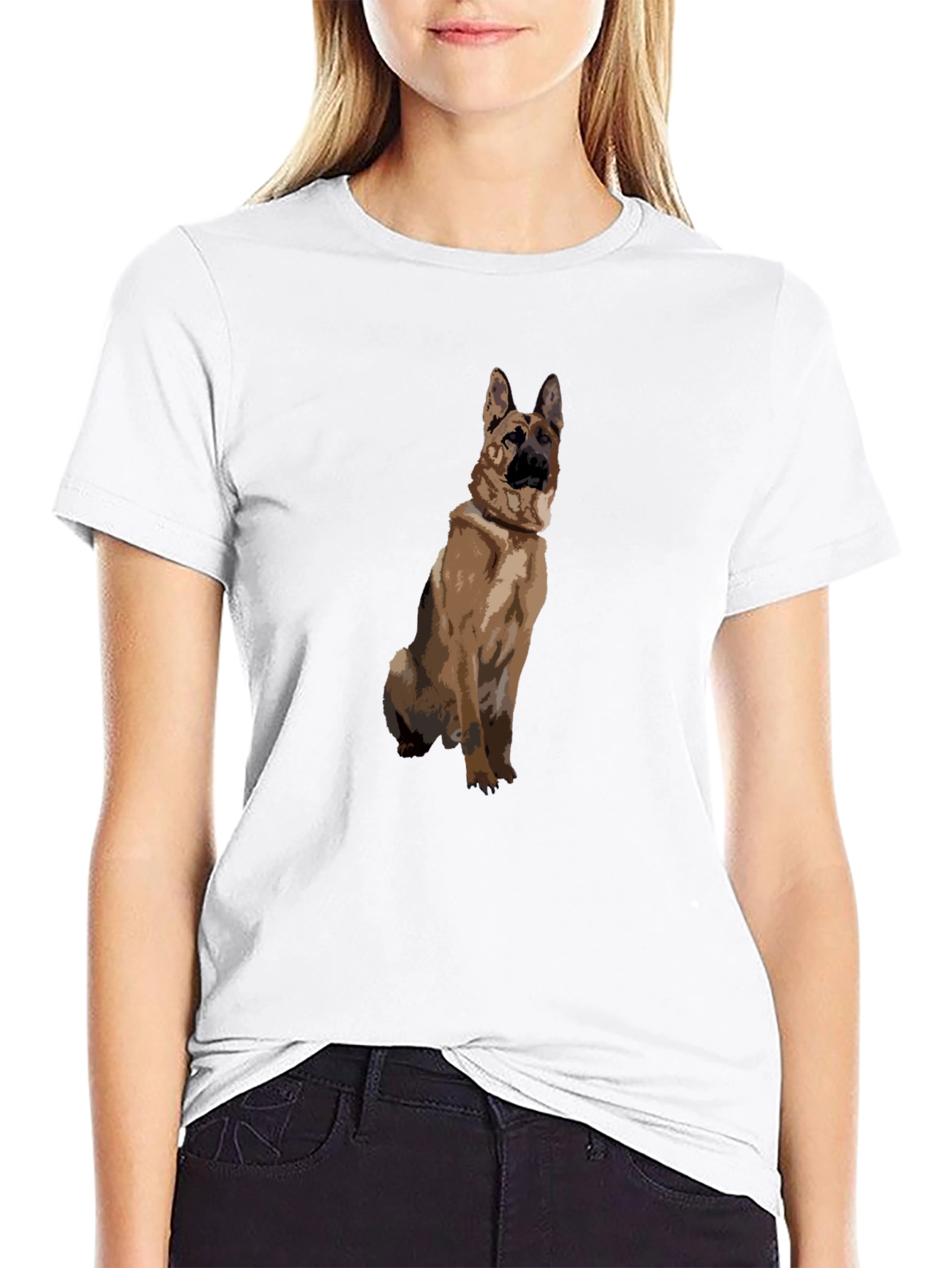 German Shepherd Graphic Black T-Shirt
