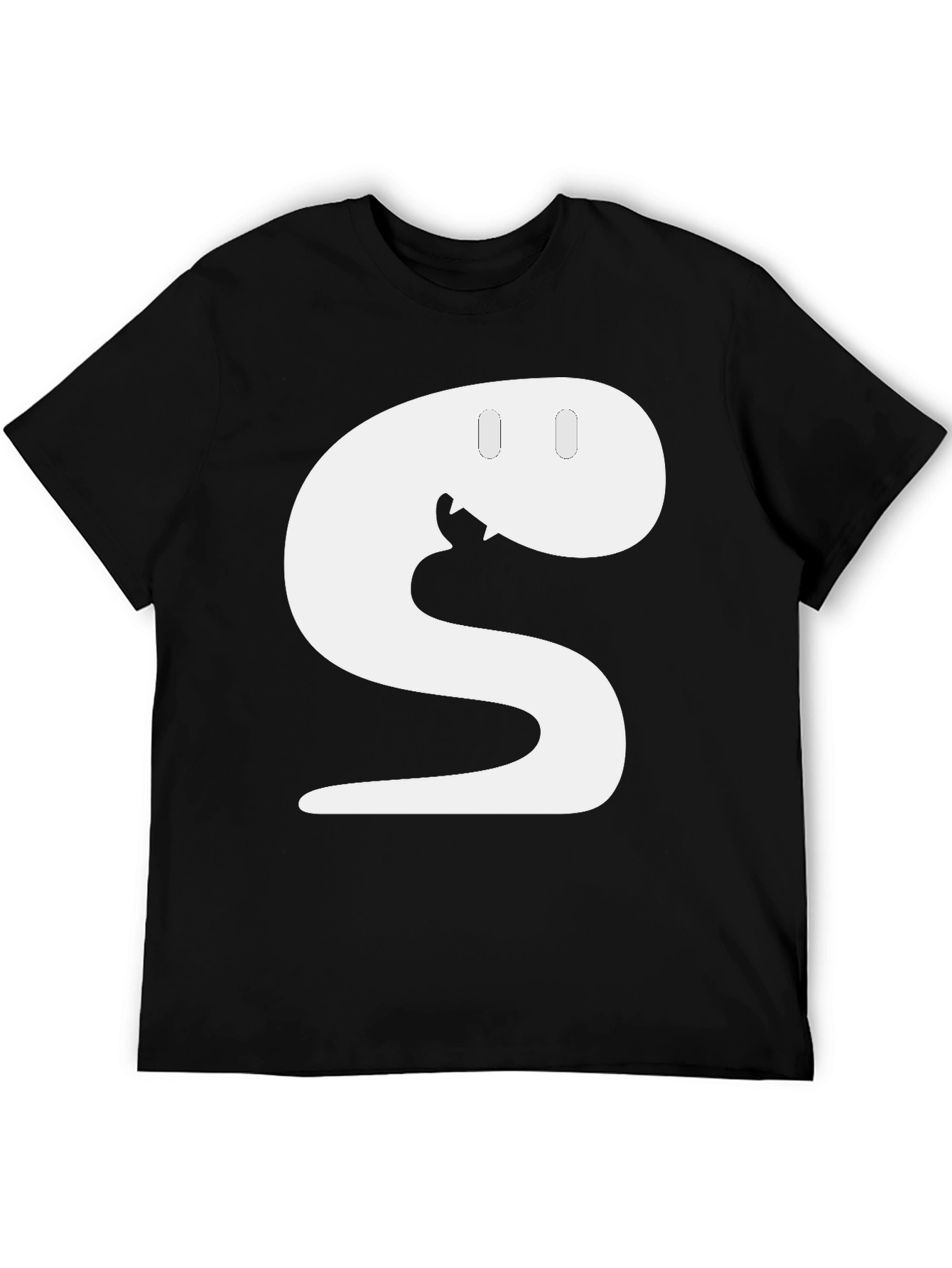 Snake S Letter Funny Graphic Black T-Shirt