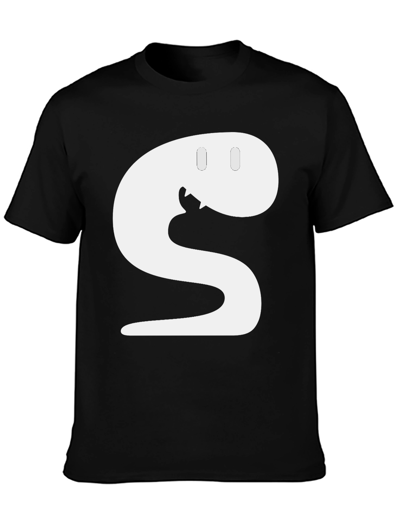 Snake S Letter Funny Graphic Black T-Shirt
