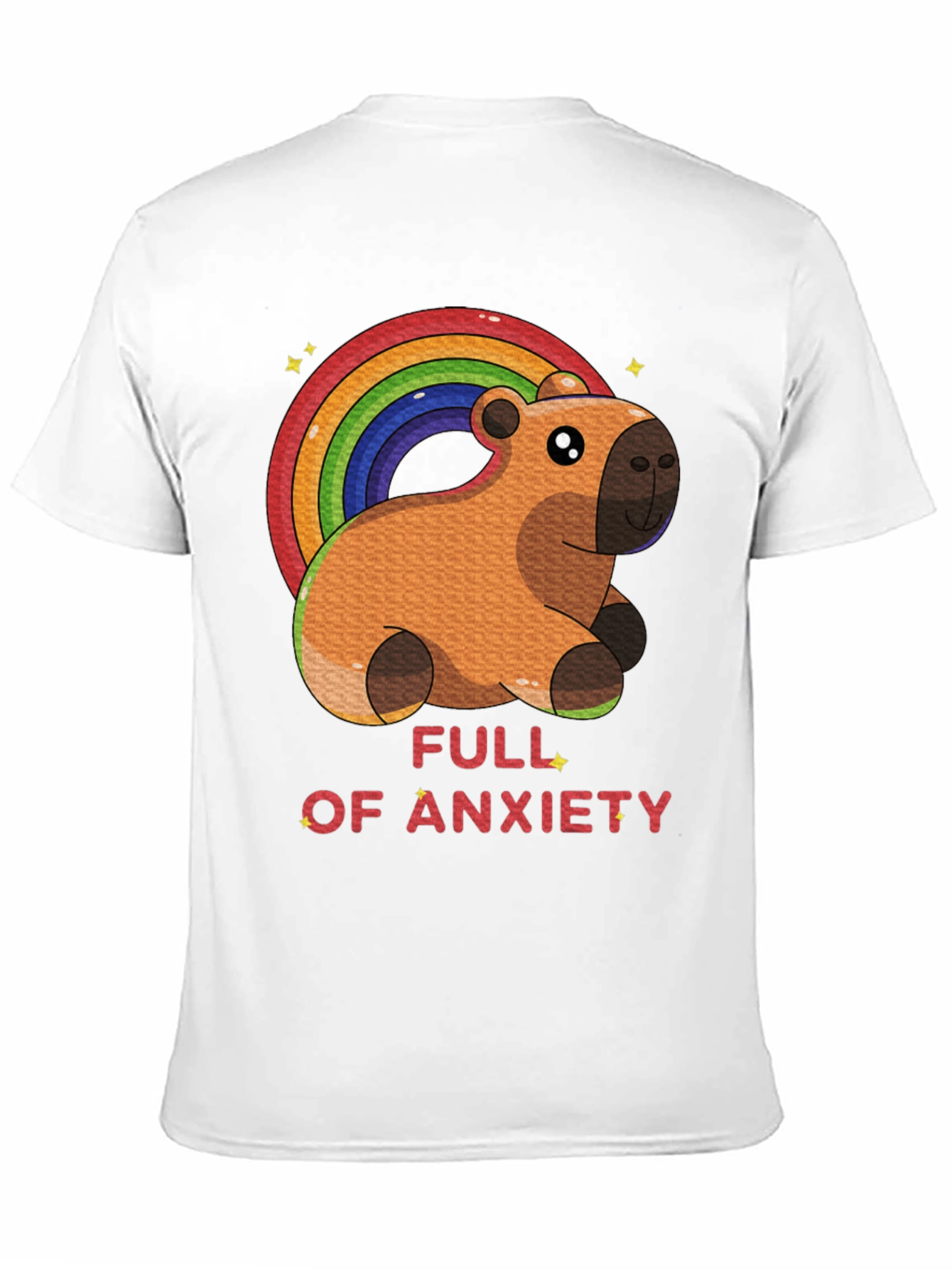 Anxiety Capybara Rainbow T-Shirt