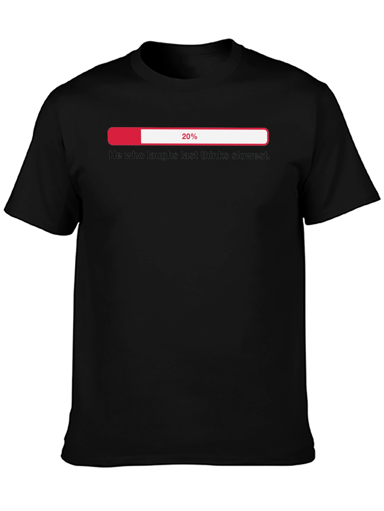 Humorous 20% Loading Black Graphic T-Shirt