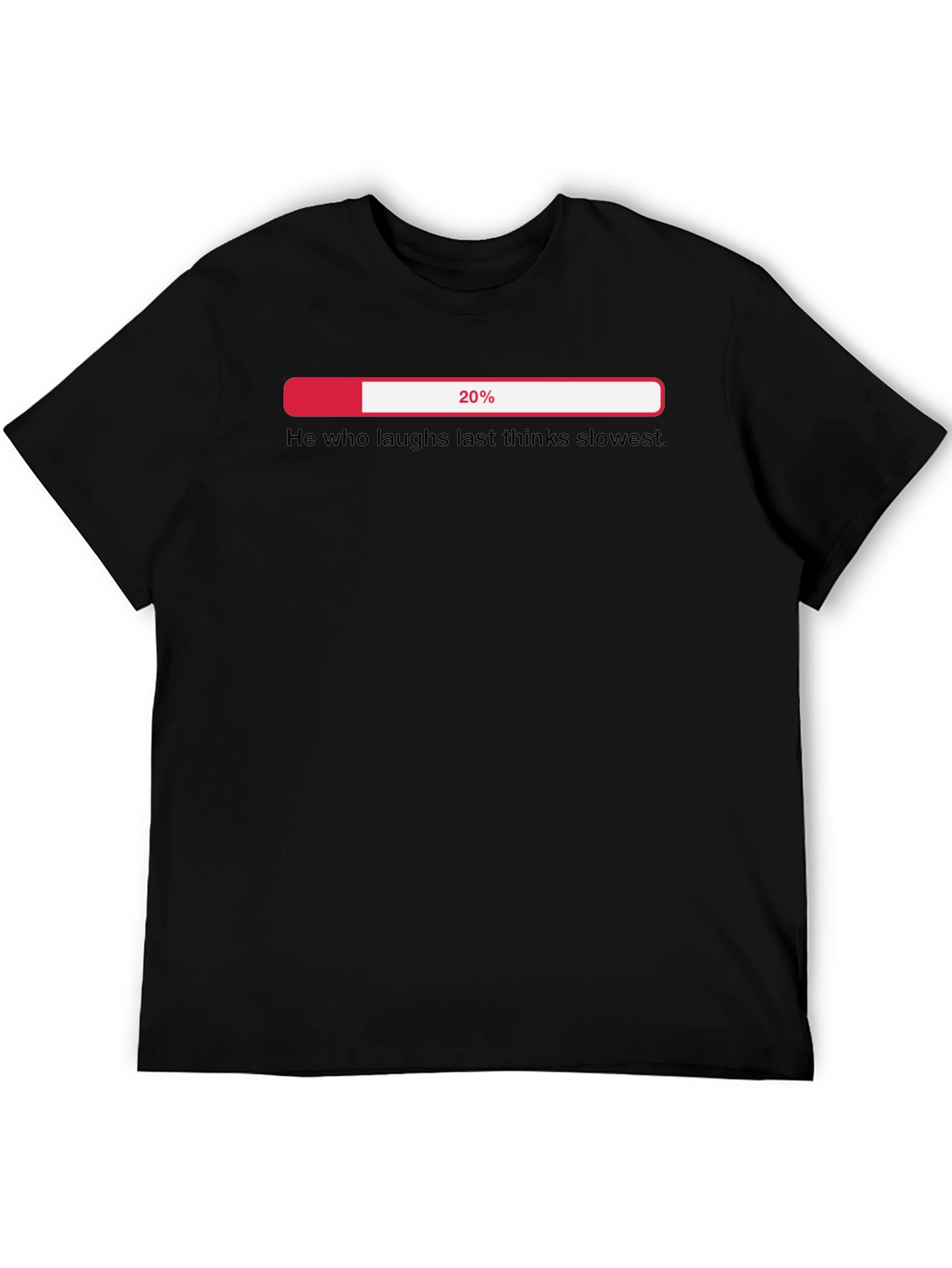 Humorous 20% Loading Black Graphic T-Shirt