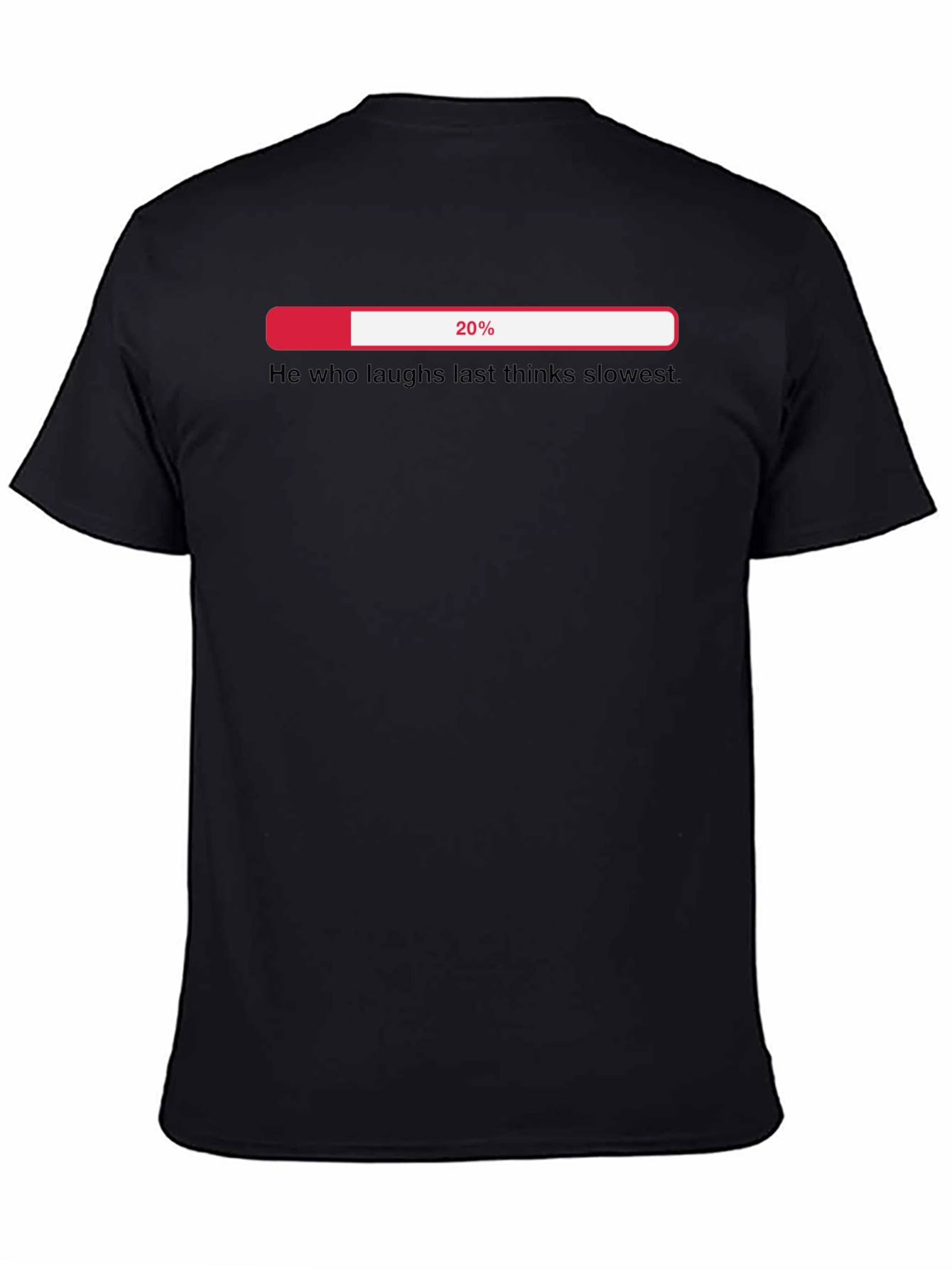 Humorous 20% Loading Black Graphic T-Shirt