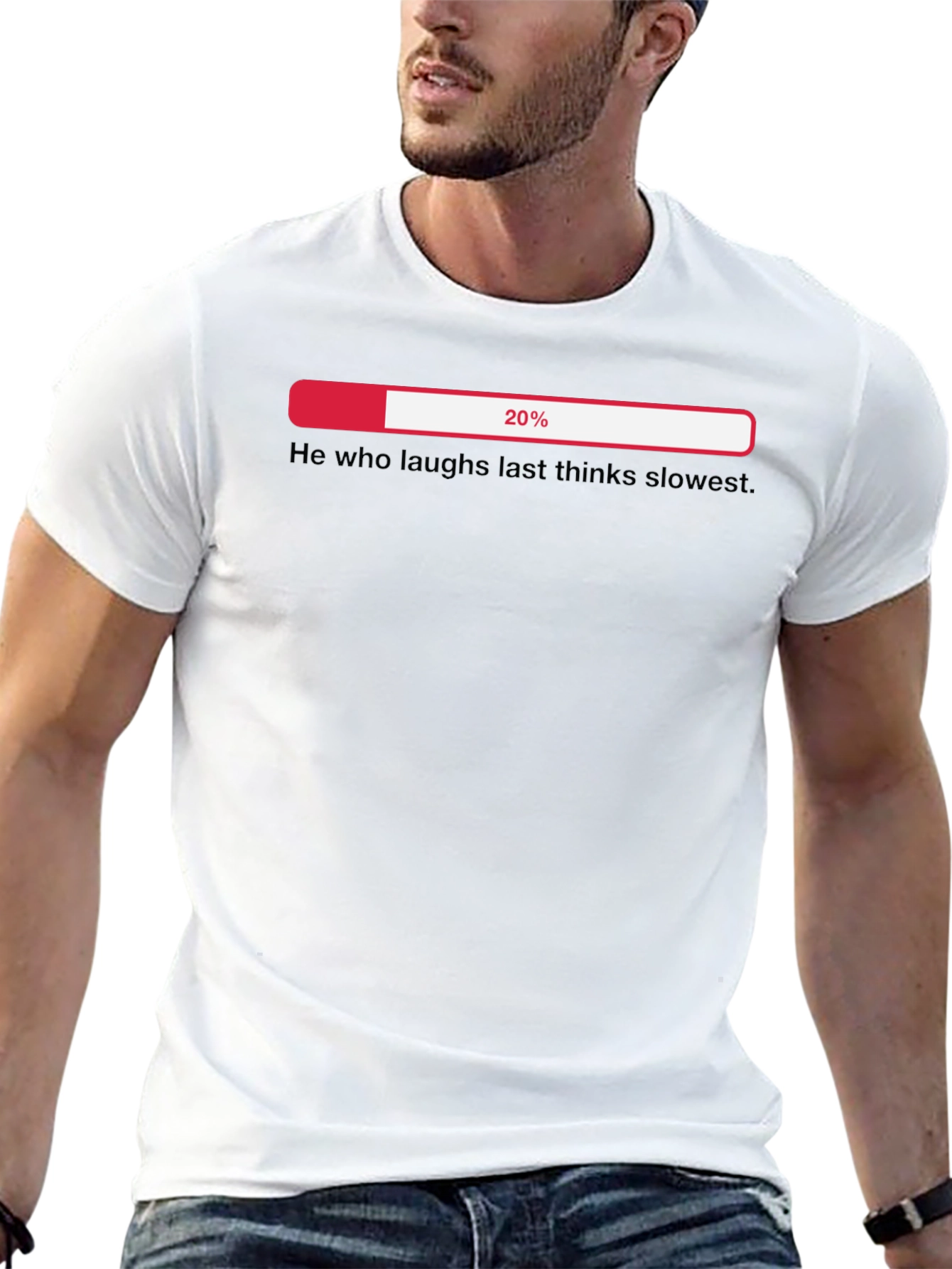 Humorous 20% Loading Black Graphic T-Shirt