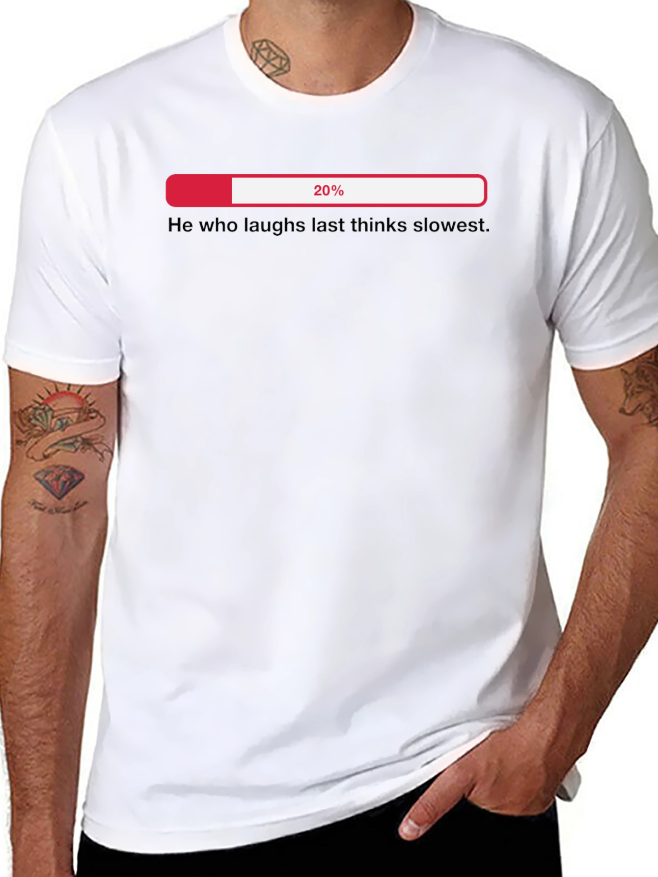 Humorous 20% Loading Black Graphic T-Shirt